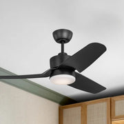 Visual Comfort Fan - Colgin 44" Midnight Black Downrod LED Ceiling Fan | Bees Lighting