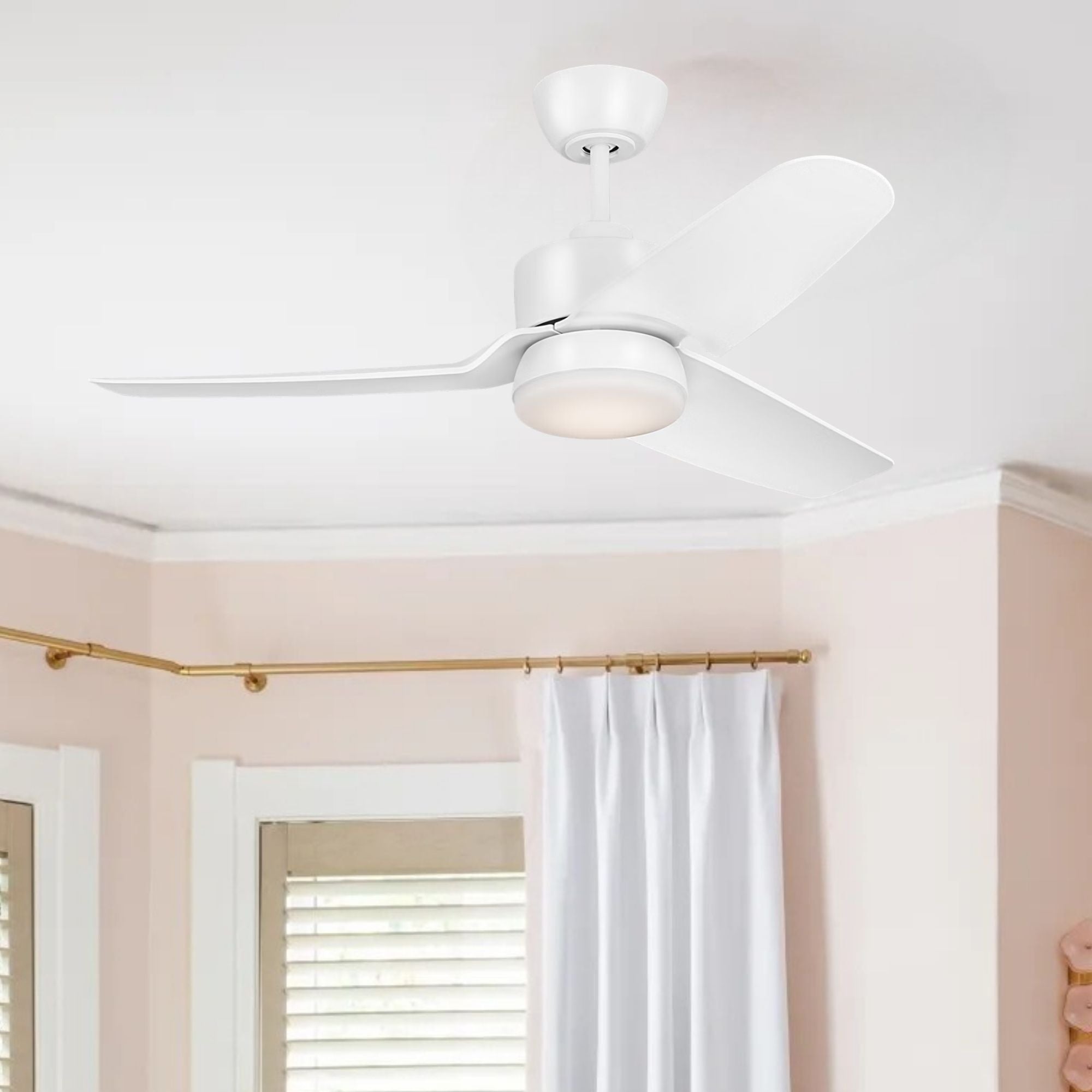 Colgin 44" Matte White Downrod LED Ceiling Fan