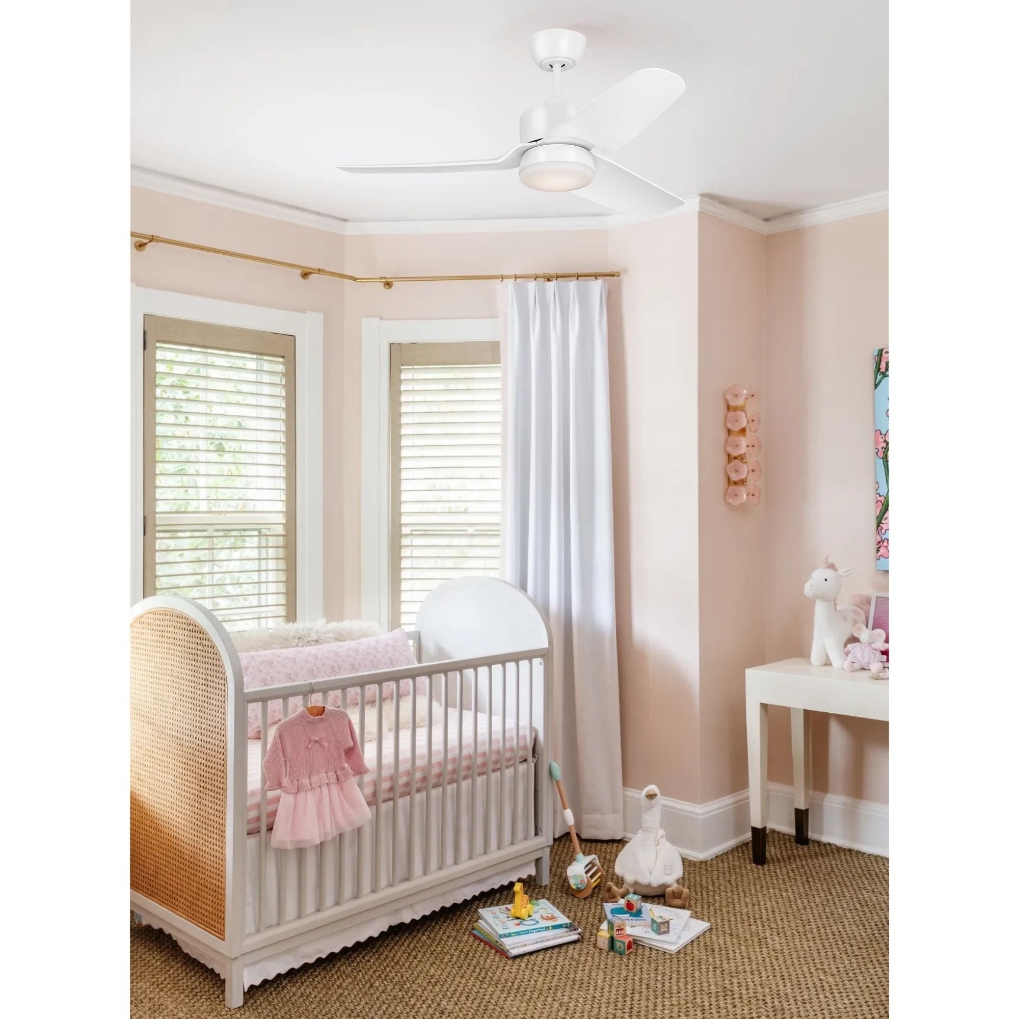 Colgin 44" Matte White Downrod LED Ceiling Fan