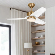 Visual Comfort Fan - Colgin 44" Satin Brass Downrod LED Ceiling Fan | Bees Lighting