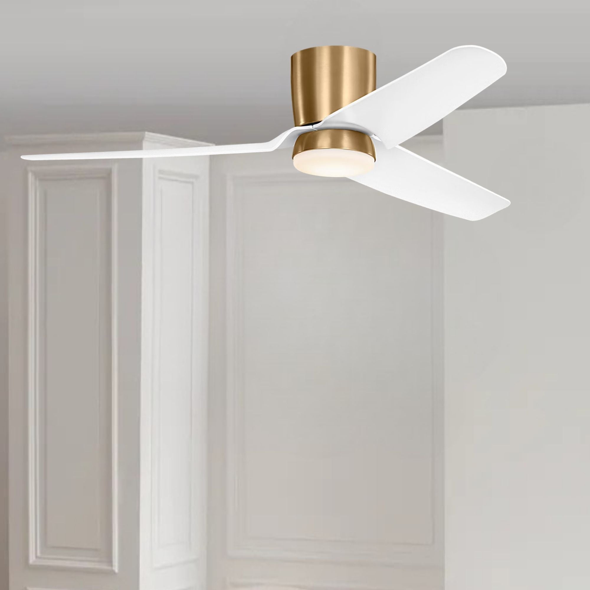 Colgin 56" Satin Brass Hugger LED Ceiling Fan