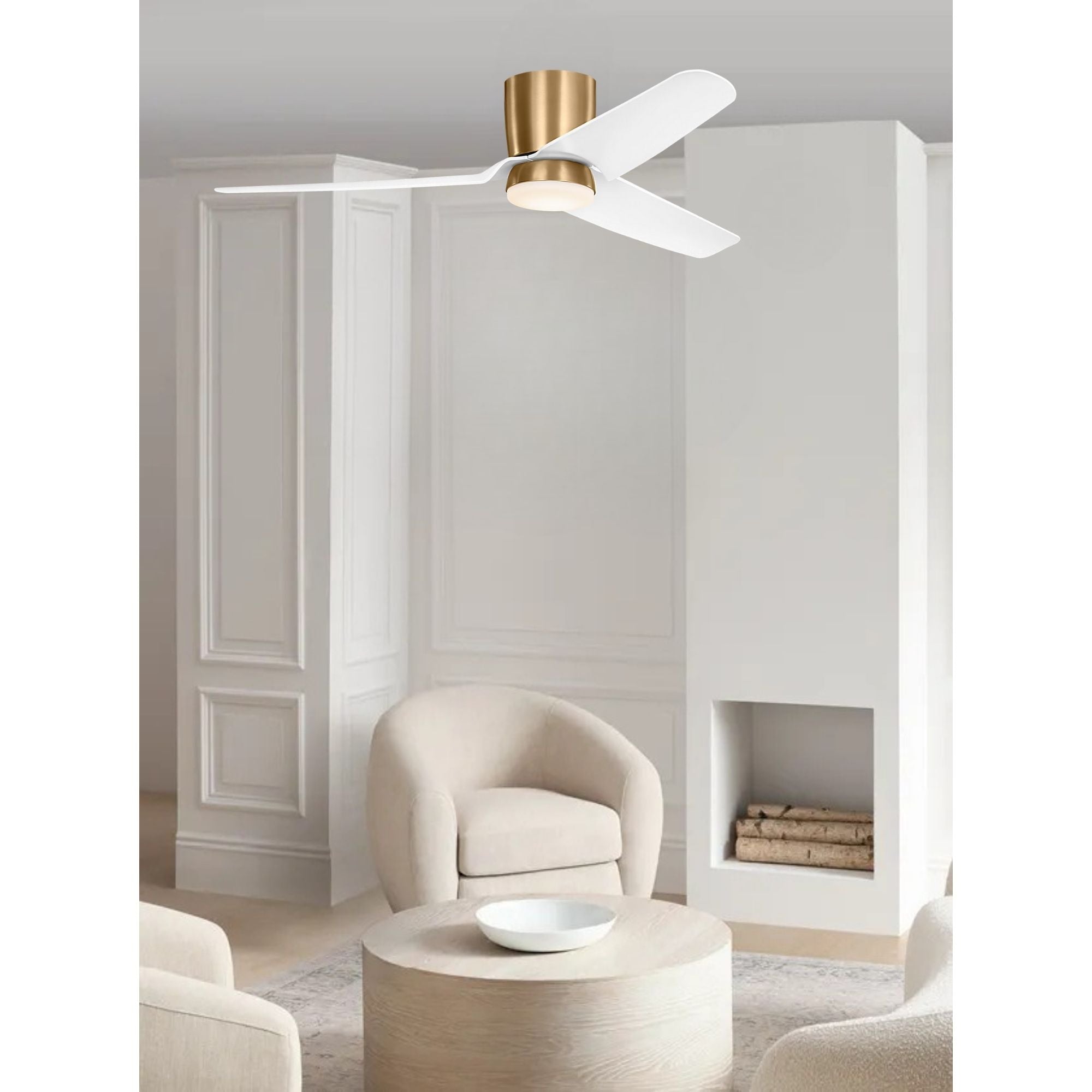 Colgin 56" Satin Brass Hugger LED Ceiling Fan