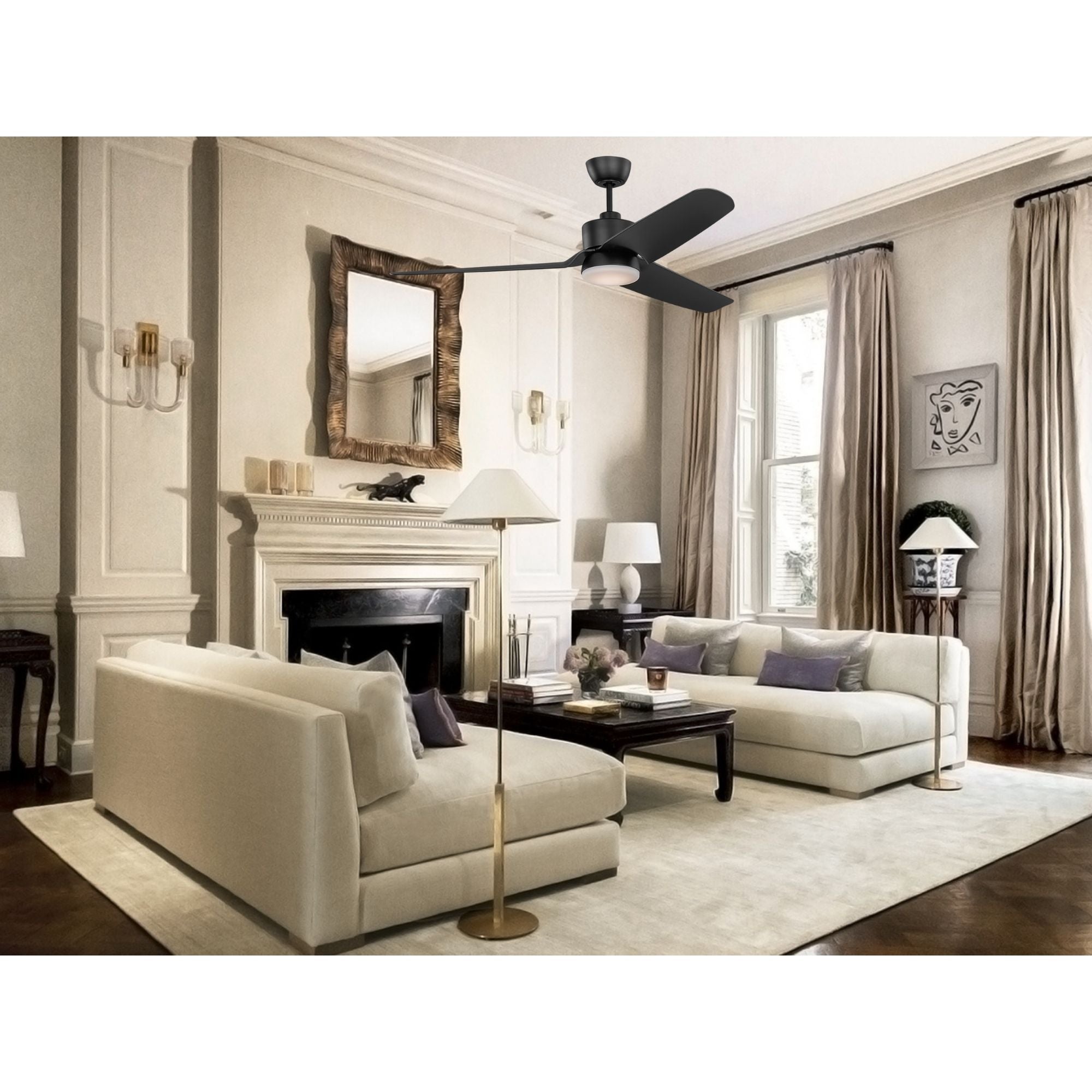 Colgin 56" Midnight Black Downrod LED Ceiling Fan