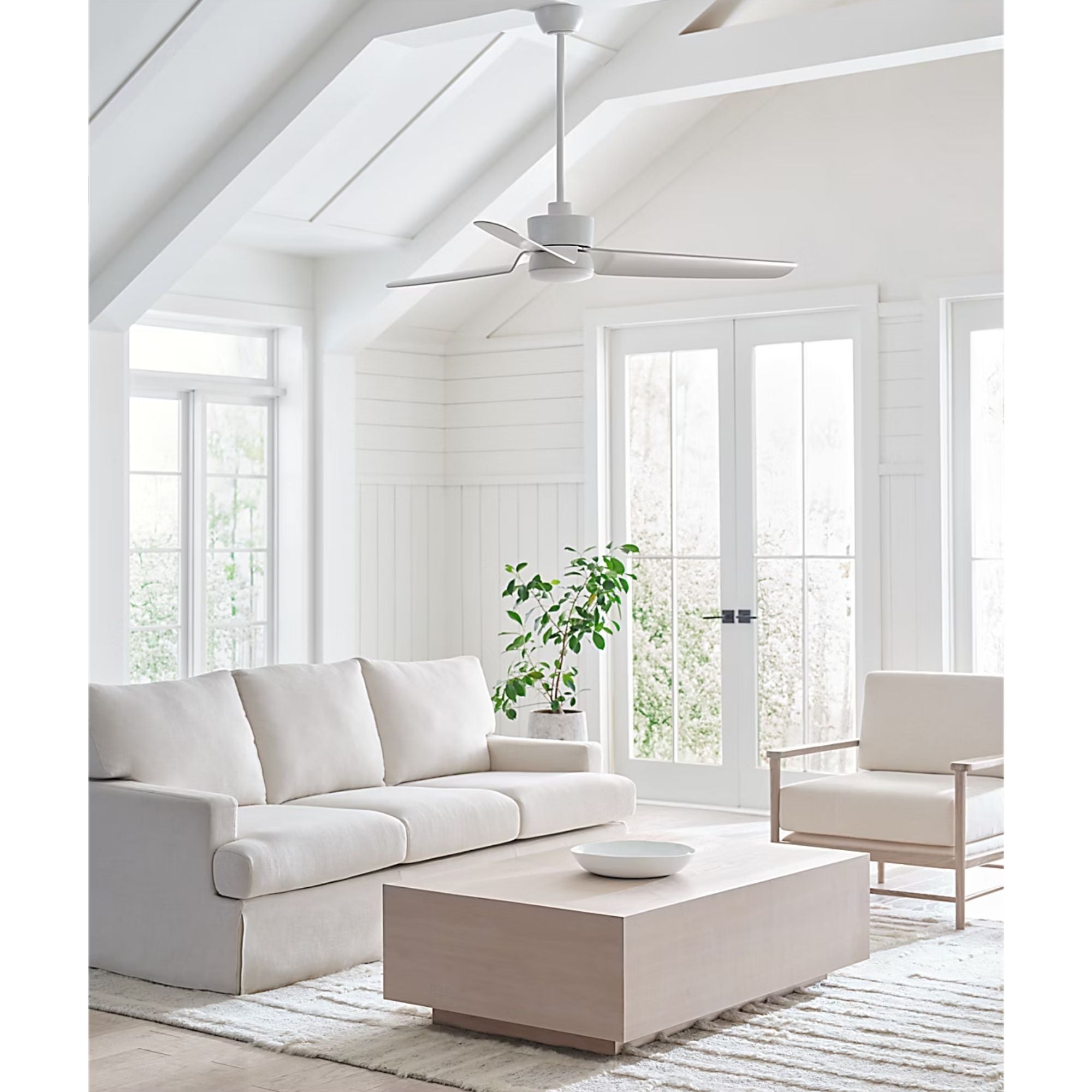 Colgin 56" Matte White Downrod LED Ceiling Fan