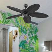 Generation Lighting - Cruise Outdoor 52" Matte Black Tropical Ceiling Fan with Pull Chain | Bees Lighting