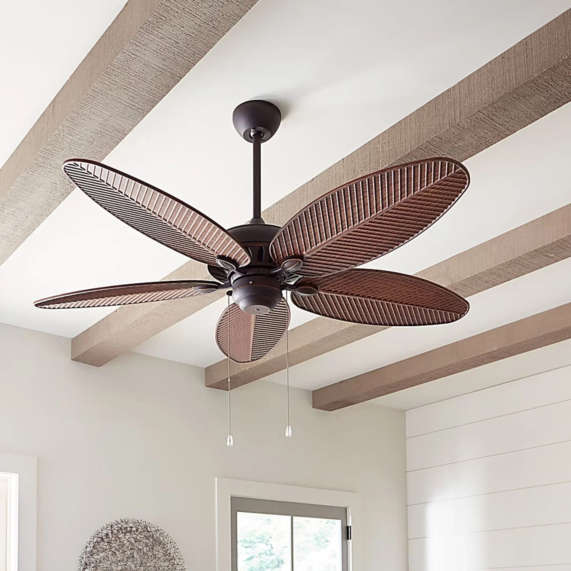 Generation Lighting - Cruise Outdoor 52" Roman Bronze Tropical Ceiling Fan with Pull Chain | Bees Lighting