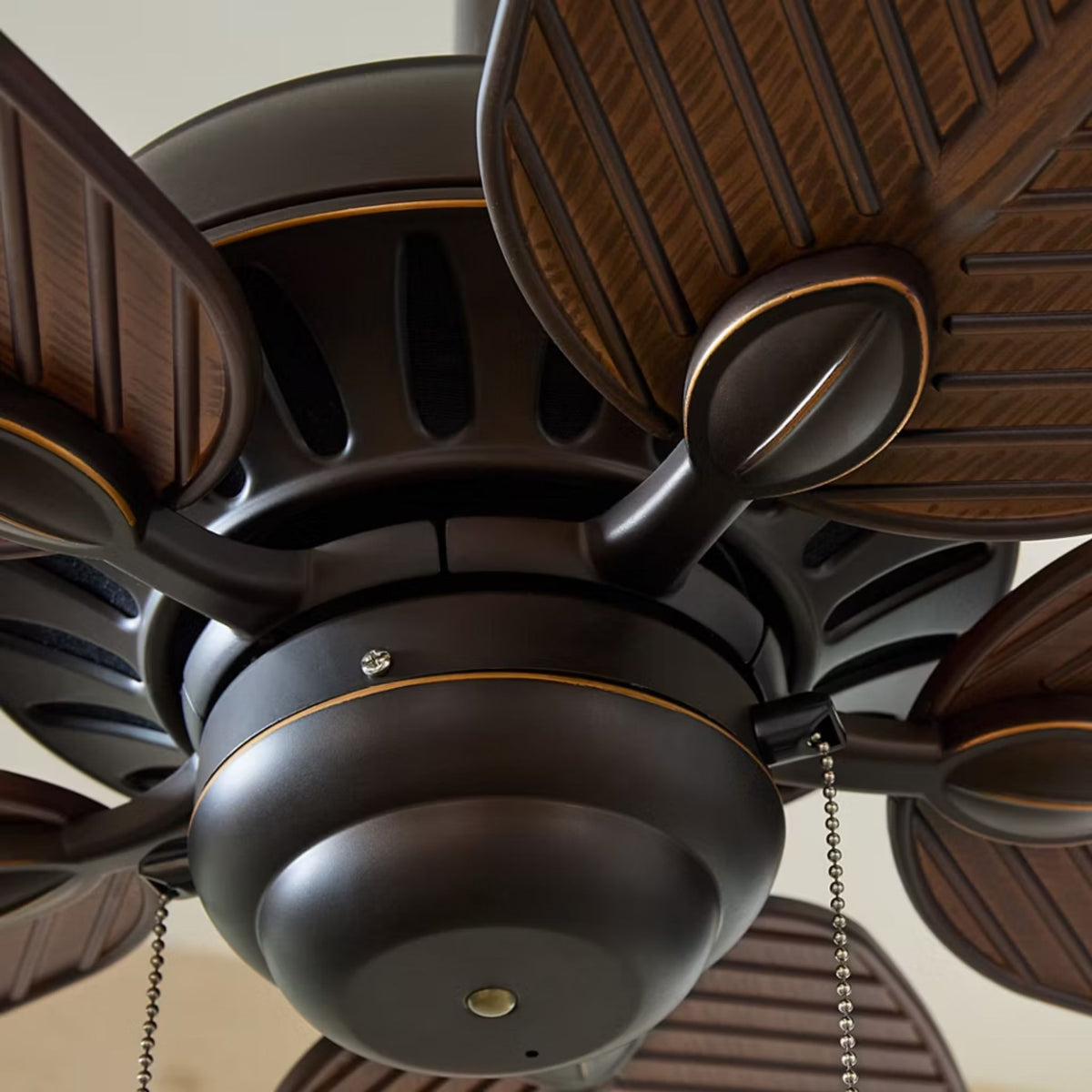 Generation Lighting - Cruise Outdoor 52" Roman Bronze Tropical Ceiling Fan with Pull Chain | Bees Lighting
