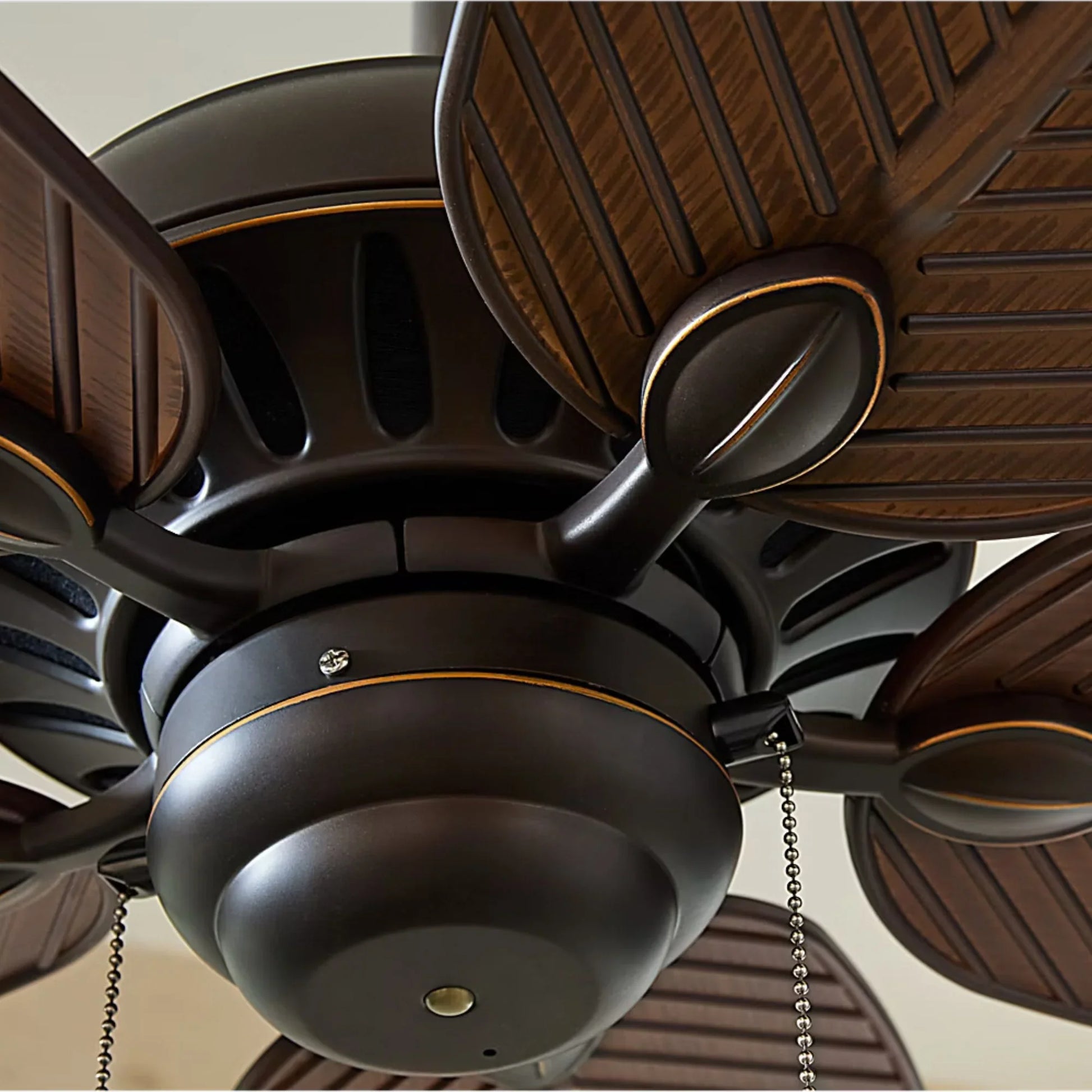 Generation Lighting - Cruise Outdoor 52" Roman Bronze Tropical Ceiling Fan with Pull Chain | Bees Lighting