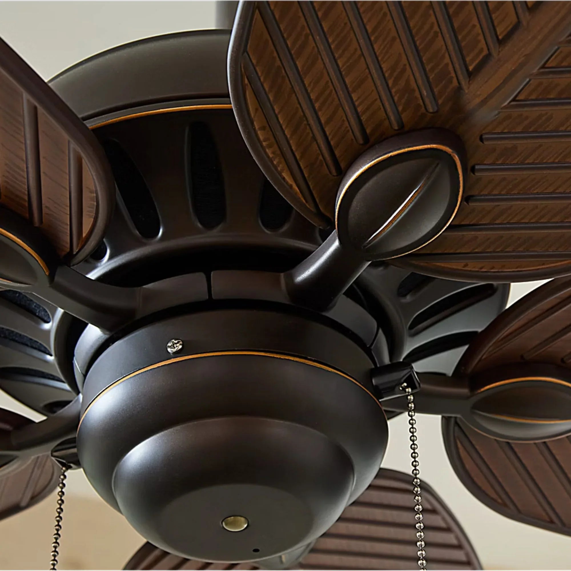 Generation Lighting - Cruise Outdoor 52" Roman Bronze Tropical Ceiling Fan with Pull Chain | Bees Lighting