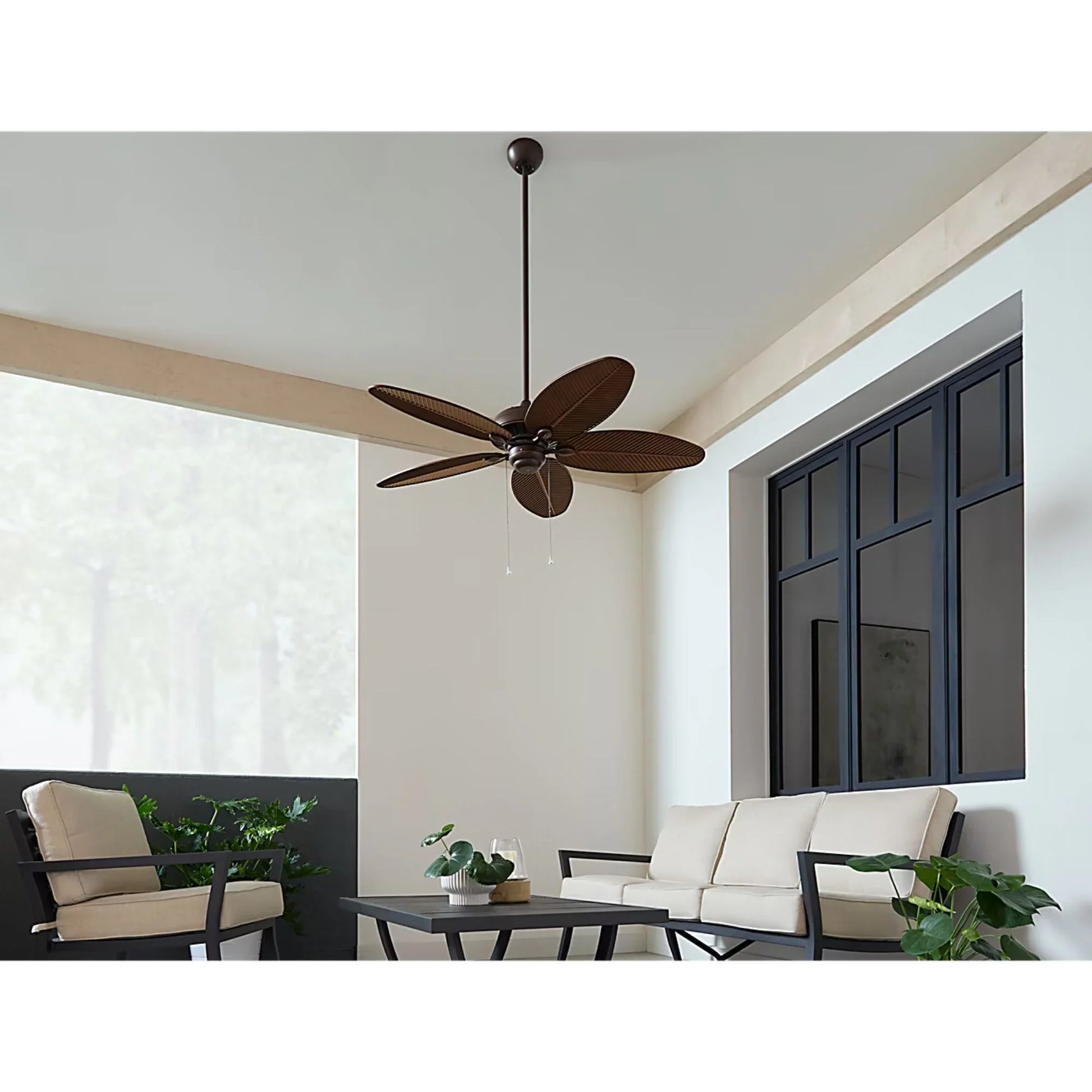 Generation Lighting - Cruise Outdoor 52" Roman Bronze Tropical Ceiling Fan with Pull Chain | Bees Lighting