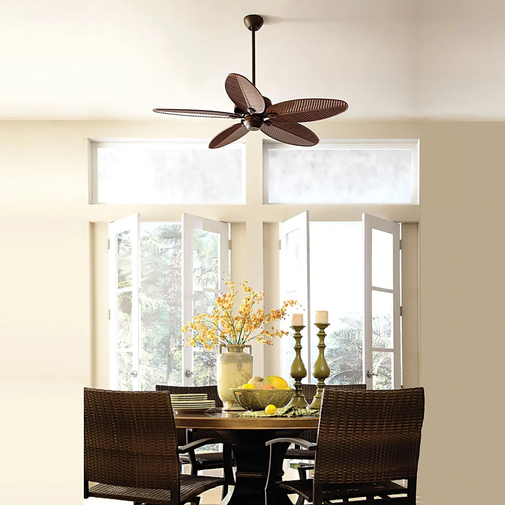 Generation Lighting - Cruise Outdoor 52" Roman Bronze Tropical Ceiling Fan with Pull Chain | Bees Lighting