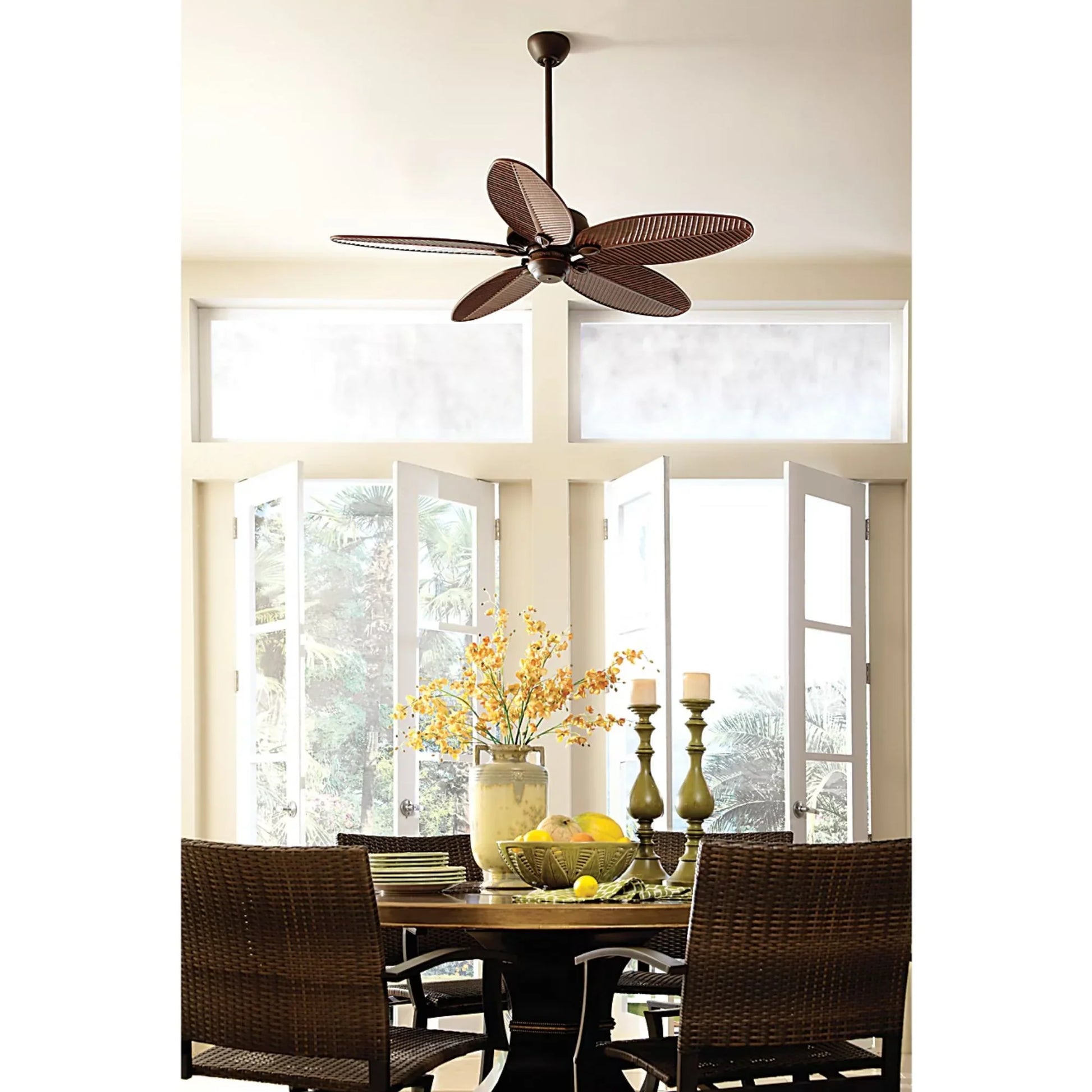 Generation Lighting - Cruise Outdoor 52" Roman Bronze Tropical Ceiling Fan with Pull Chain | Bees Lighting