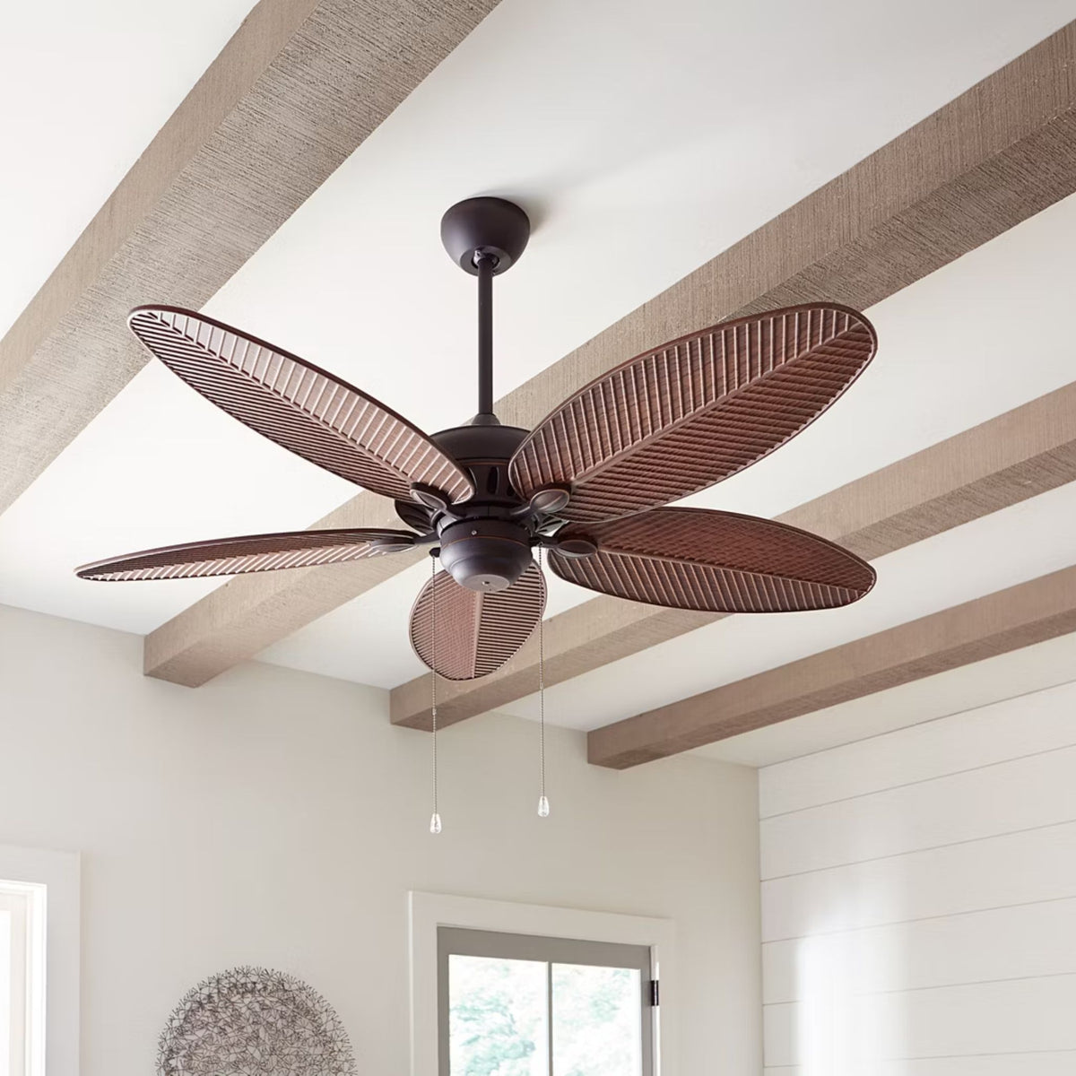 Generation Lighting - Cruise Outdoor 52" Roman Bronze Tropical Ceiling Fan with Pull Chain | Bees Lighting