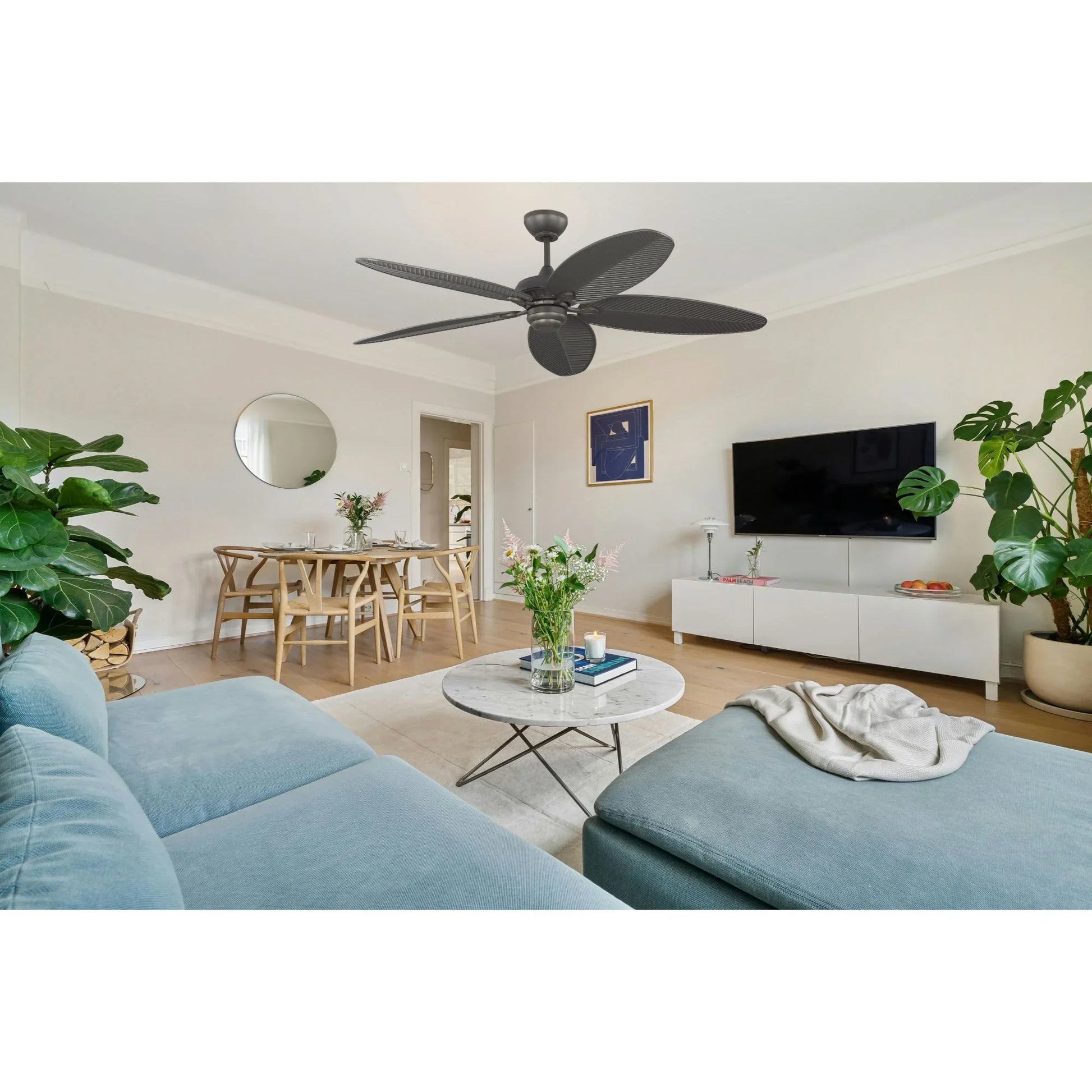 Generation Lighting - Cruise Outdoor 60" Bronze Tropical Ceiling Fan with Remote | Bees Lighting