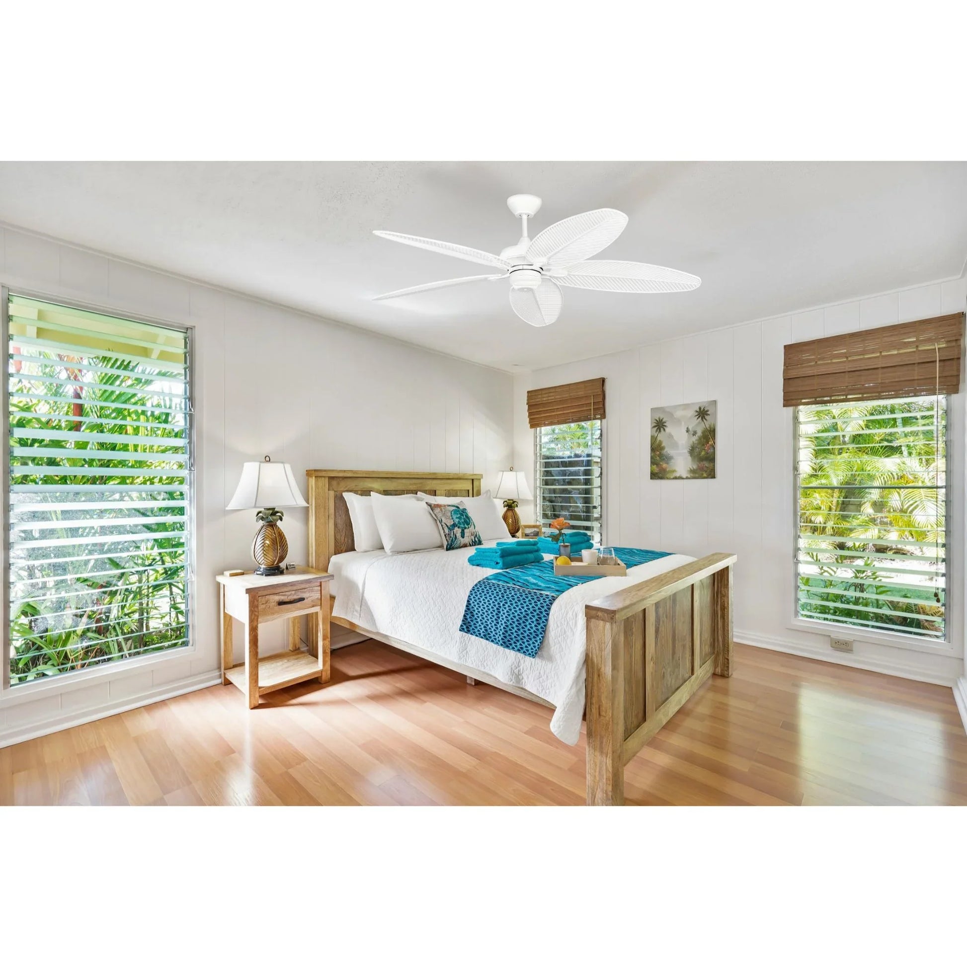 Generation Lighting - Cruise Outdoor 60" White Tropical Ceiling Fan with Remote | Bees Lighting