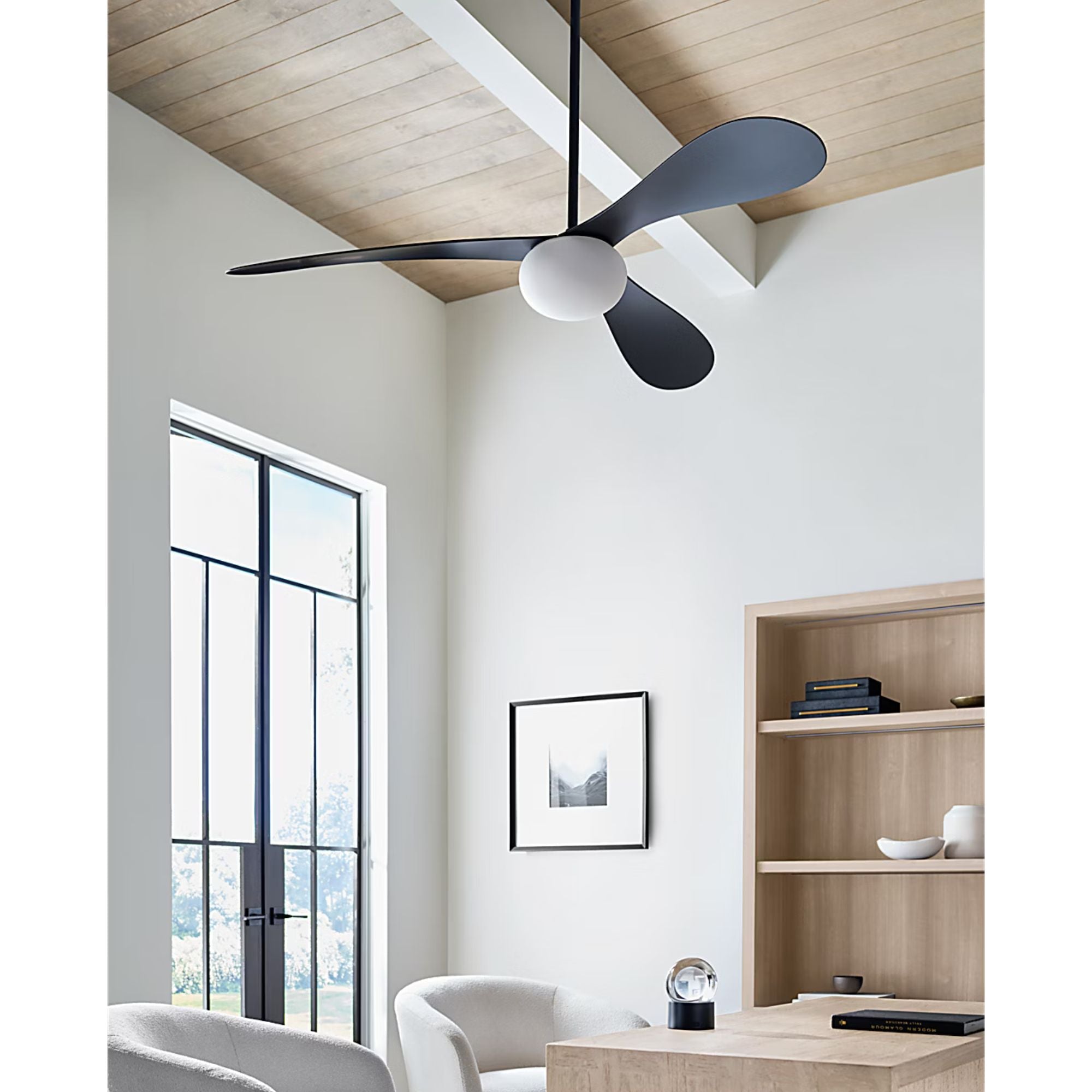 Drape Smart 58" Midnight Black Unique LED Ceiling Fan