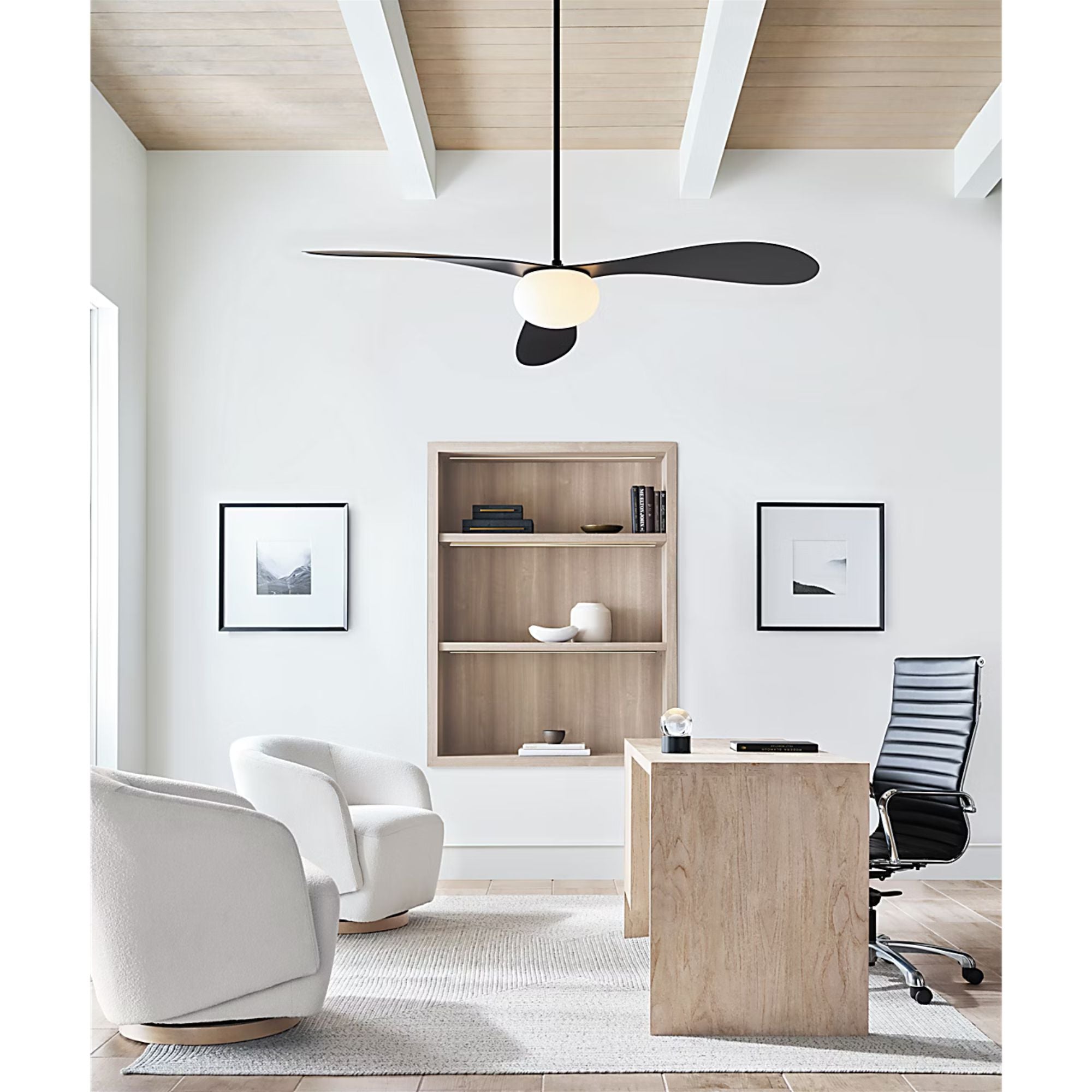 Drape Smart 58" Midnight Black Unique LED Ceiling Fan