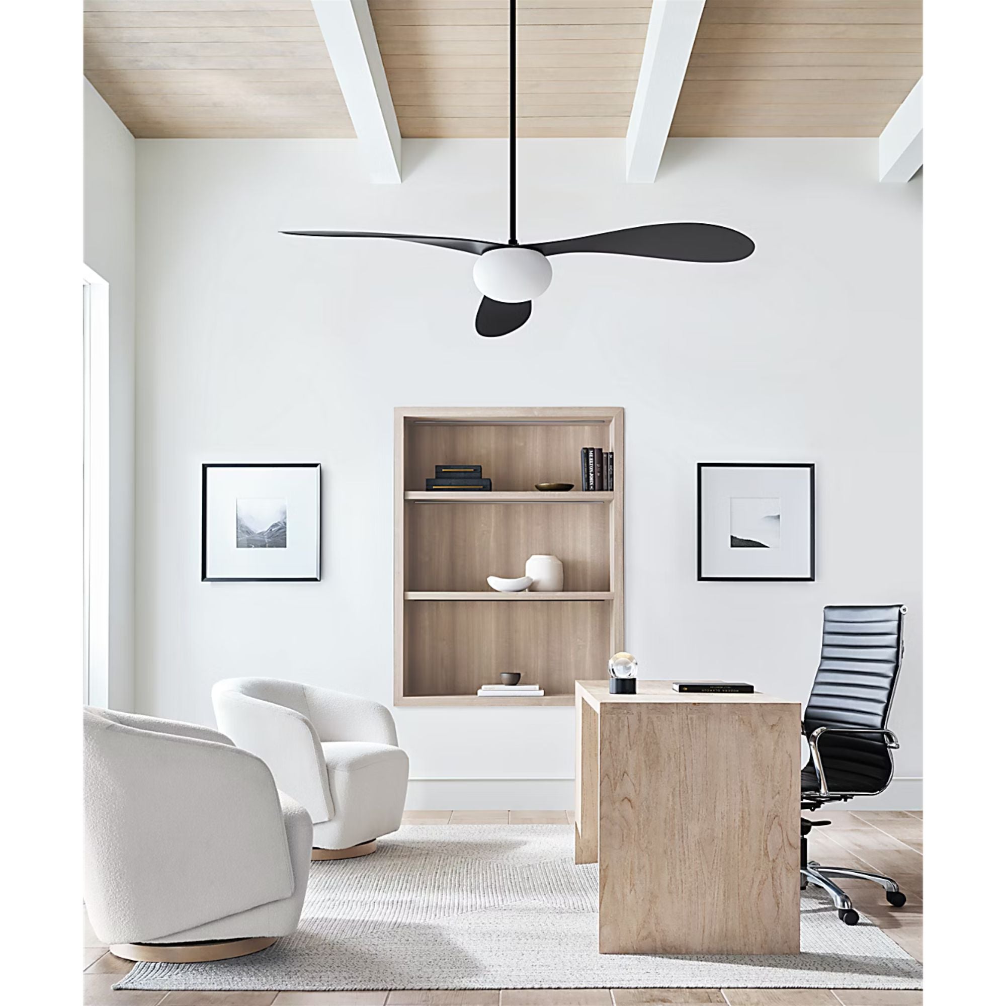 Drape Smart 58" Midnight Black Unique LED Ceiling Fan