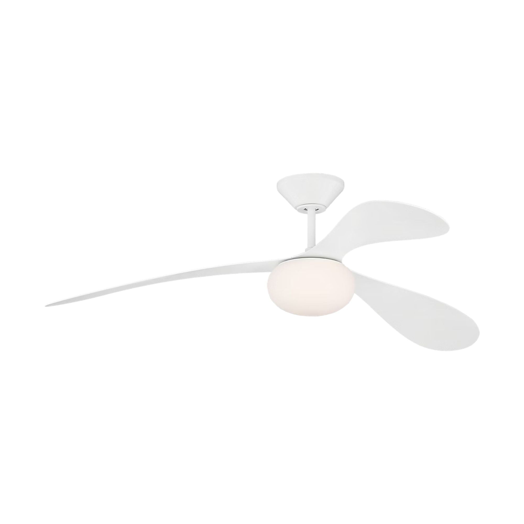 Drape Smart 58" Matte White Unique LED Ceiling Fan