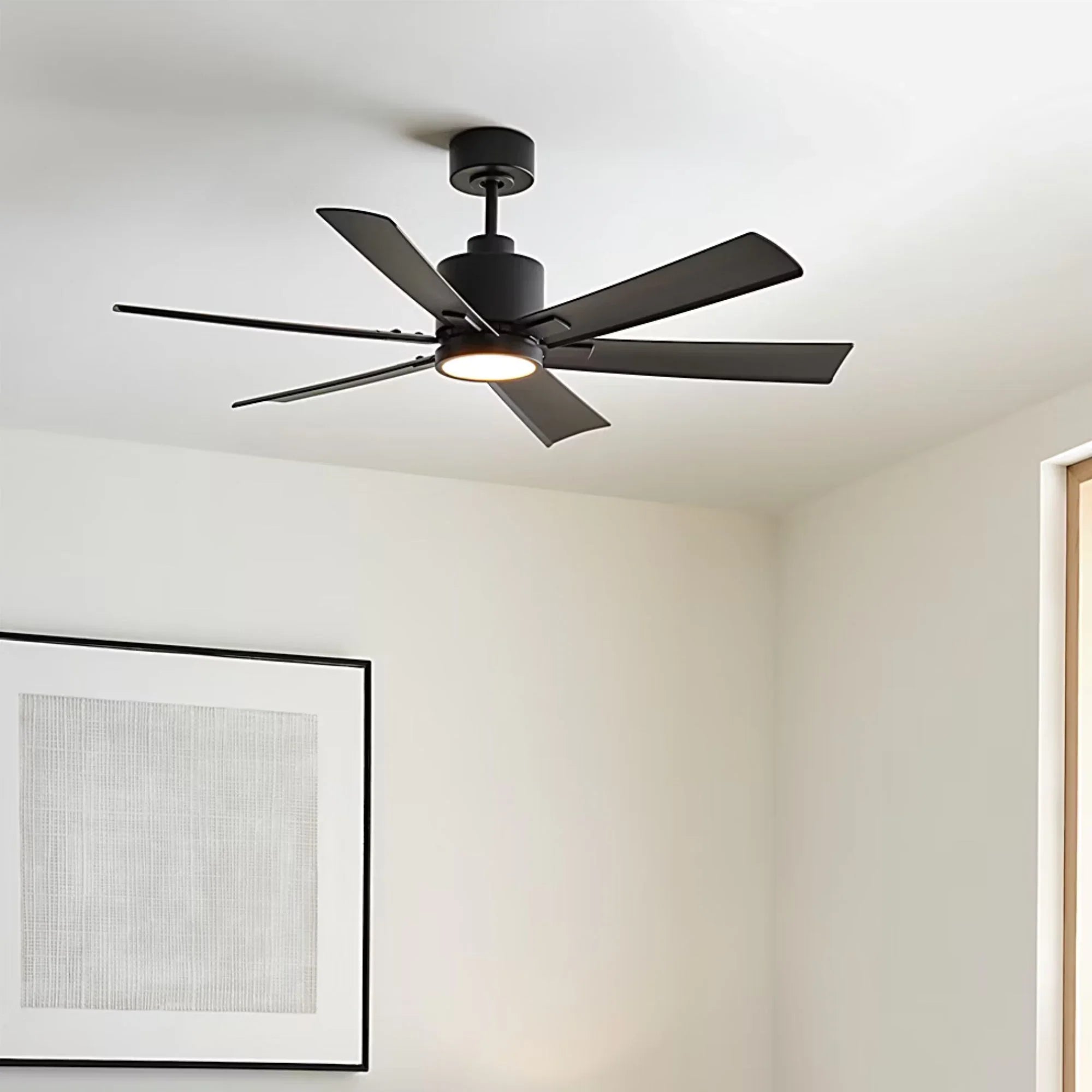 Generation Lighting - Flera Smart 52" Midnight Black Windmill LED Ceiling Fan | Bees Lighting
