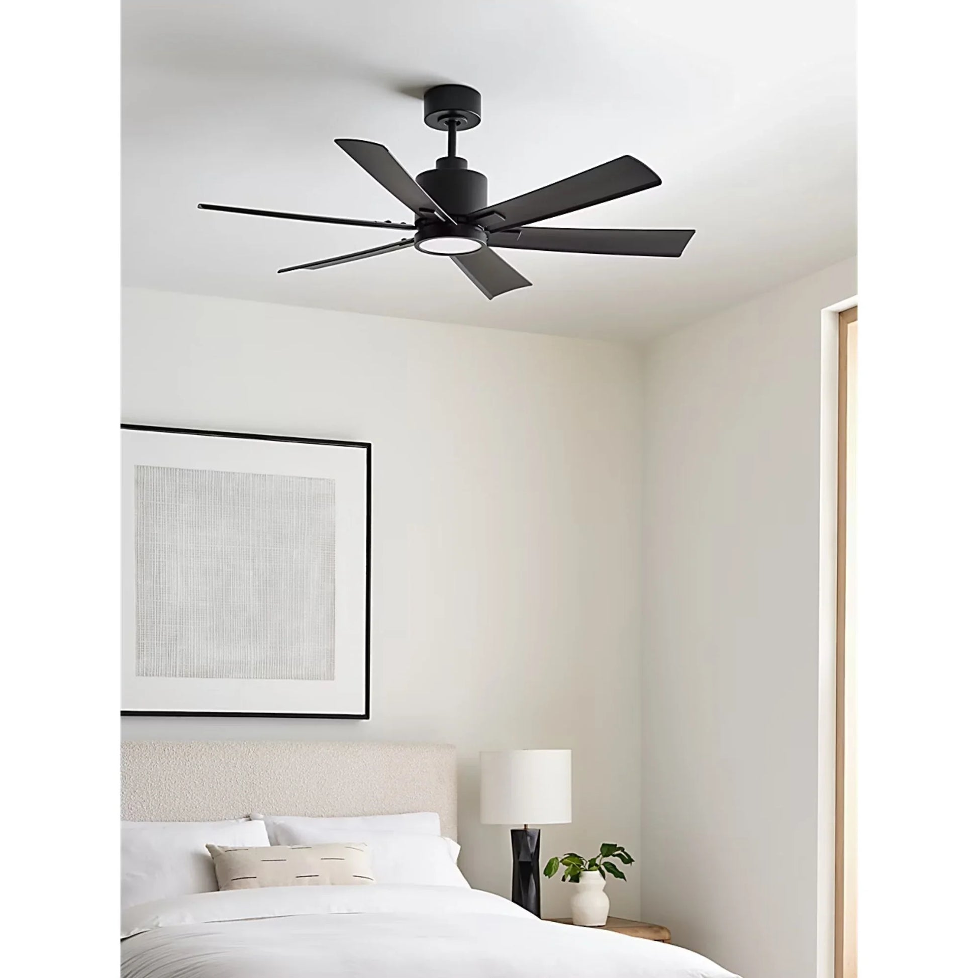 Generation Lighting - Flera Smart 52" Midnight Black Windmill LED Ceiling Fan | Bees Lighting