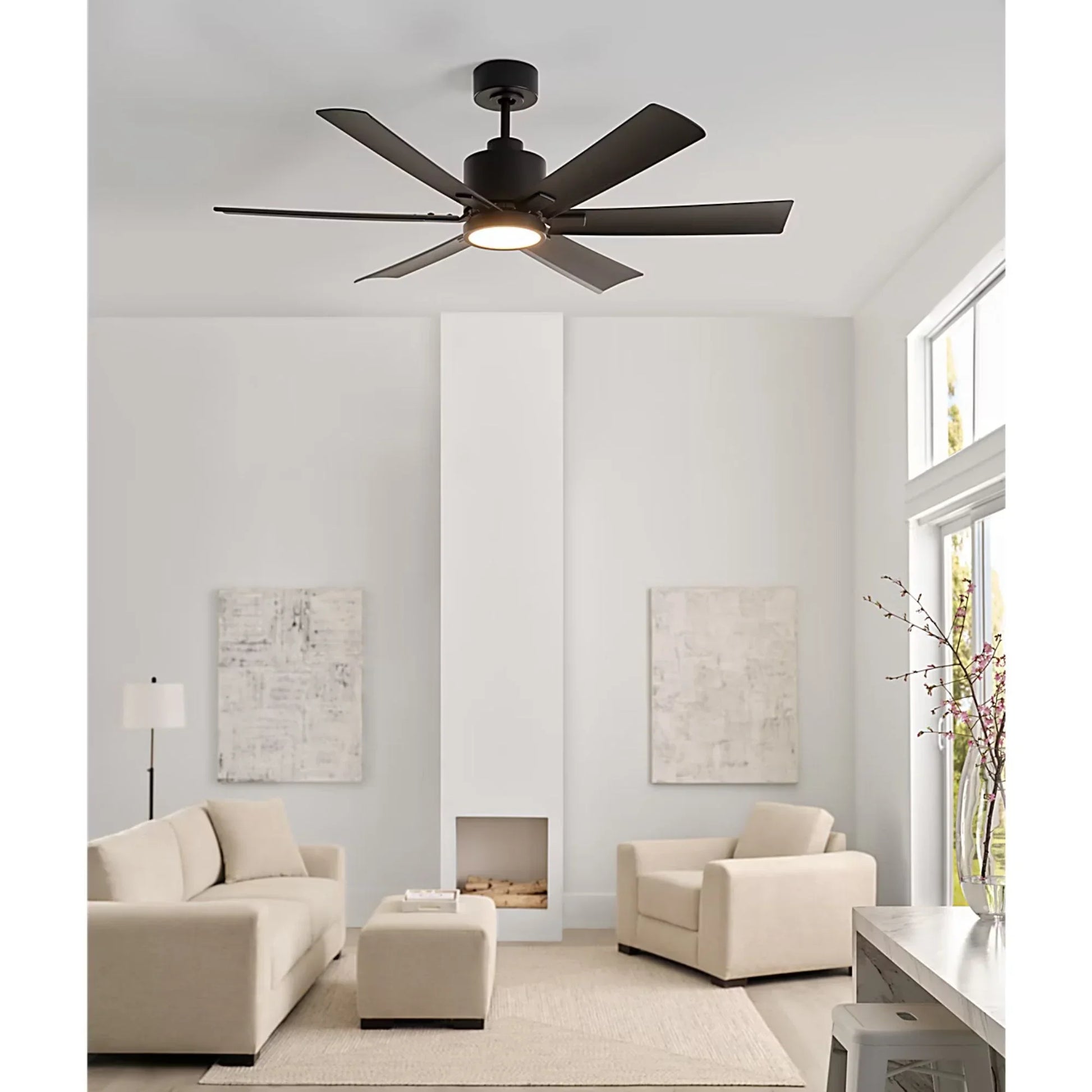 Generation Lighting - Flera Smart 52" Midnight Black Windmill LED Ceiling Fan | Bees Lighting