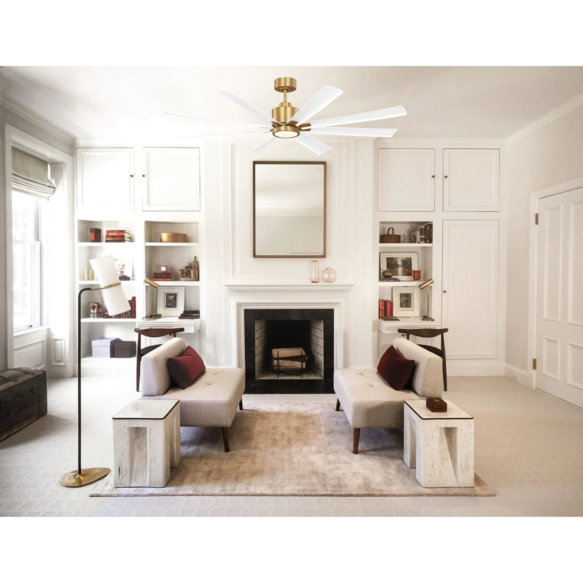 Generation Lighting - Flera Smart 65" Burnished Brass Windmill LED Ceiling Fan | Bees Lighting