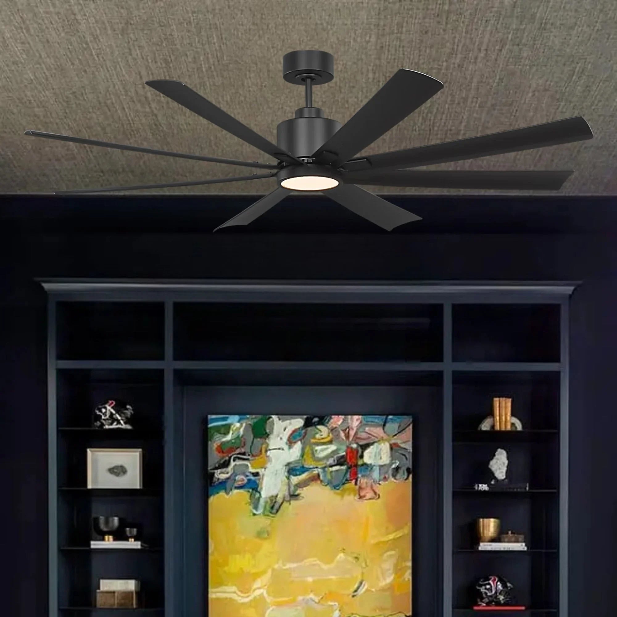 Generation Lighting - Flera Smart 65" Midnight Black Windmill LED Ceiling Fan | Bees Lighting