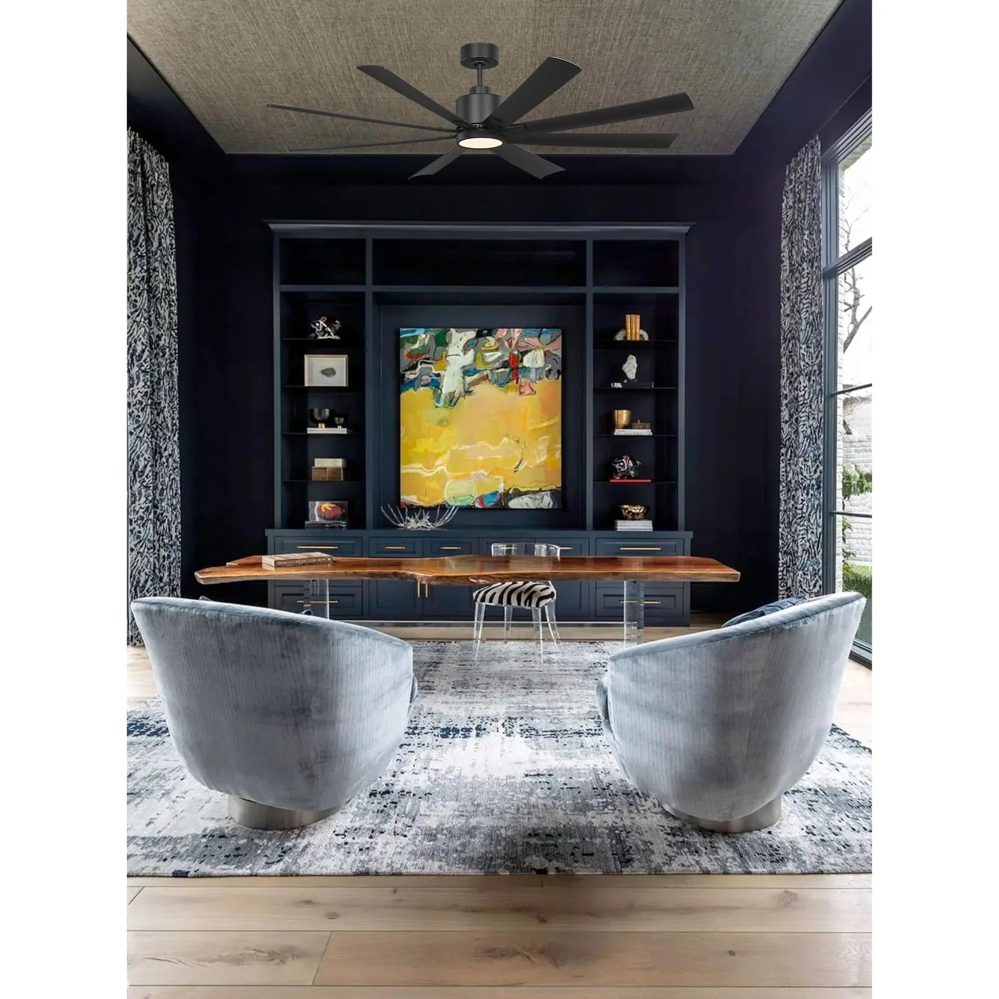 Generation Lighting - Flera Smart 65" Midnight Black Windmill LED Ceiling Fan | Bees Lighting