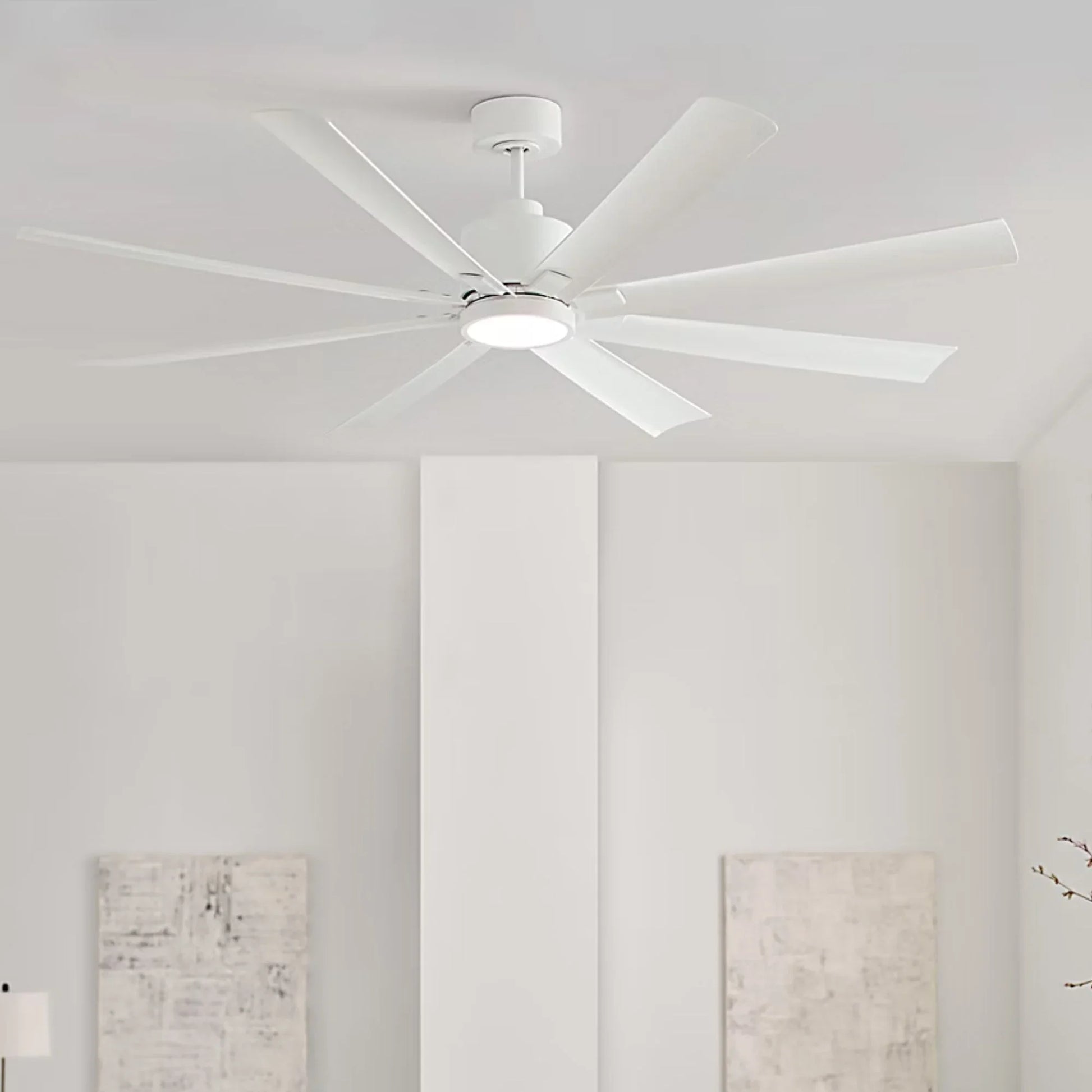 Generation Lighting - Flera Smart 65" Matte White Windmill LED Ceiling Fan | Bees Lighting