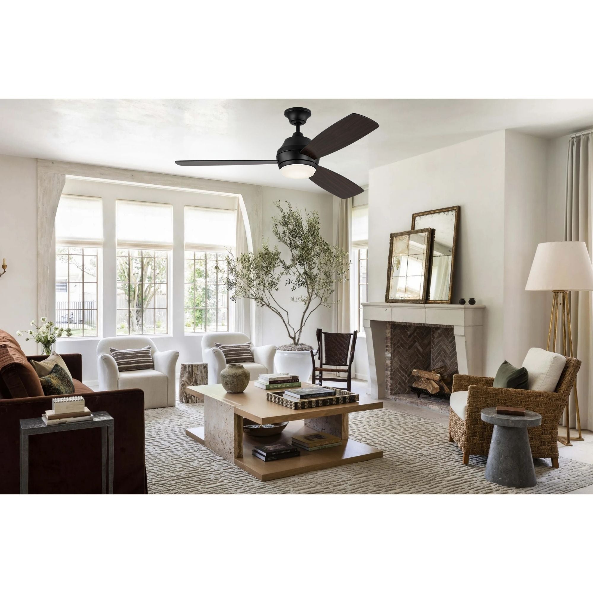 Ikon 52" Aged Pewter Downrod LED Ceiling Fan