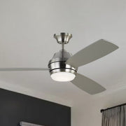 Visual Comfort Fan - Ikon 52" Brushed Steel Downrod LED Ceiling Fan | Bees Lighting