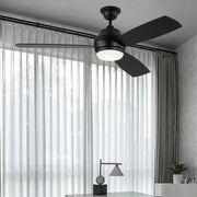 Visual Comfort Fan - Ikon 52" Midnight Black Downrod LED Ceiling Fan | Bees Lighting