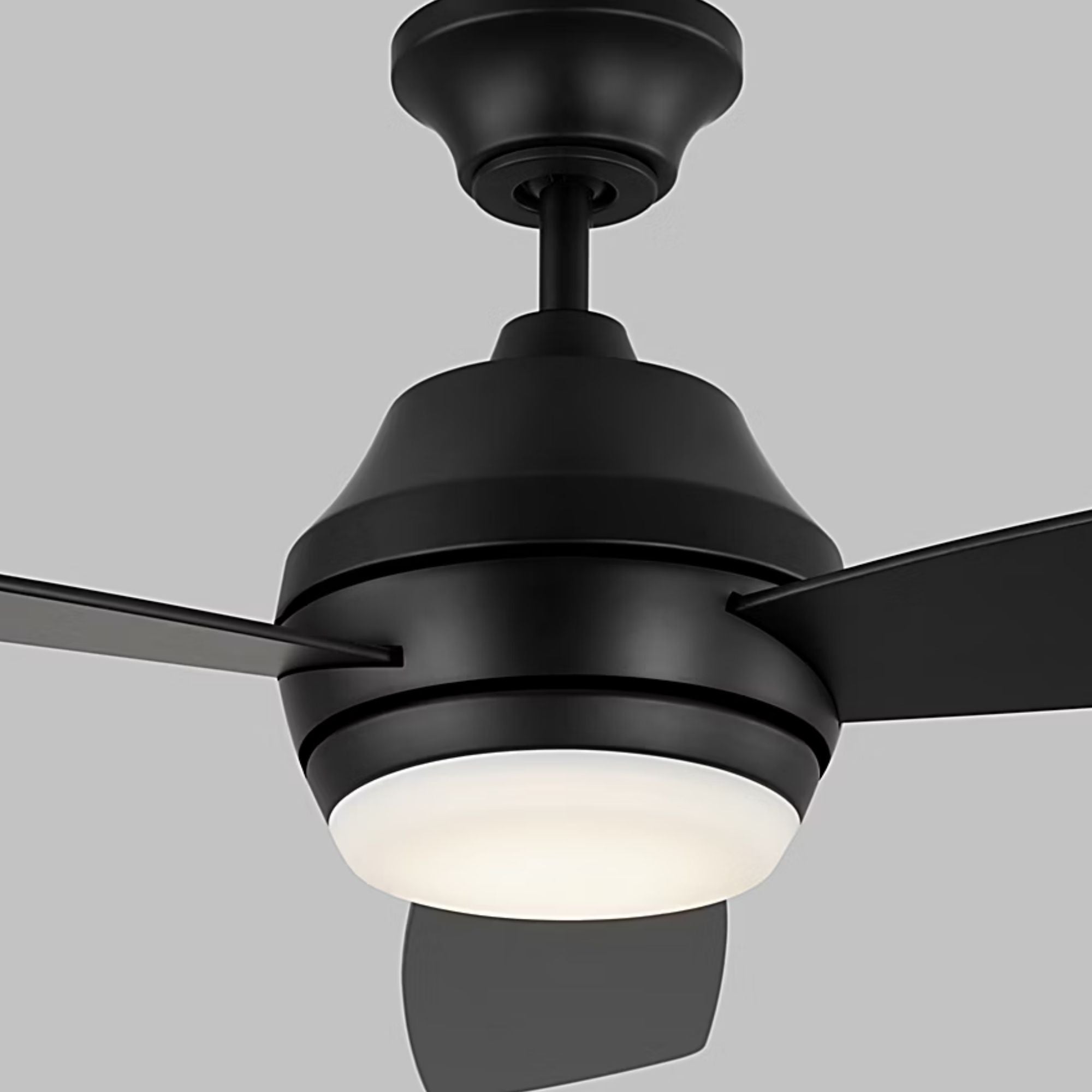 Ikon 52" Midnight Black Downrod LED Ceiling Fan