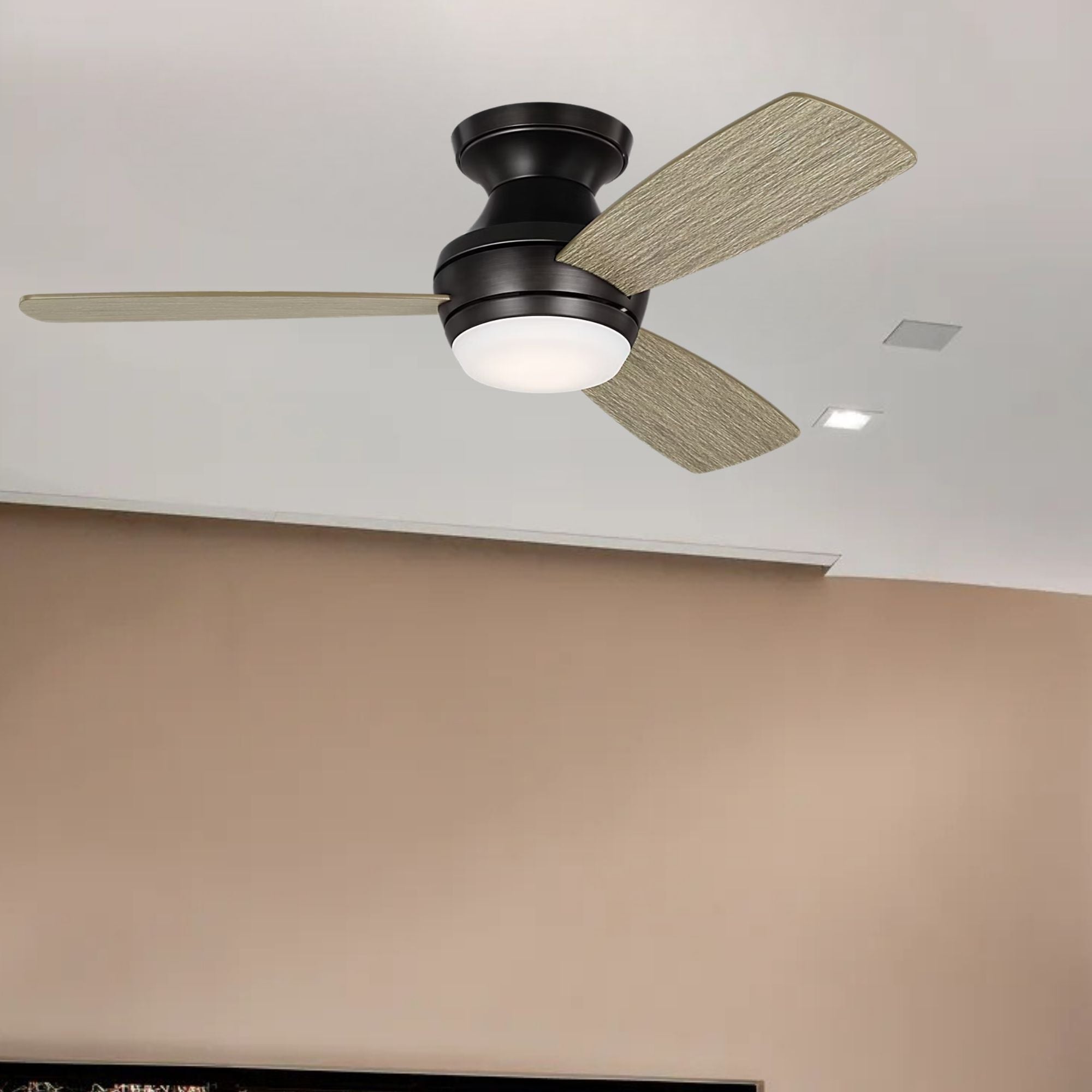 Ikon 44" Aged Pewter Hugger LED Ceiling Fan