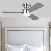 Visual Comfort Fan - Ikon 44" Brushed Steel Hugger LED Ceiling Fan | Bees Lighting