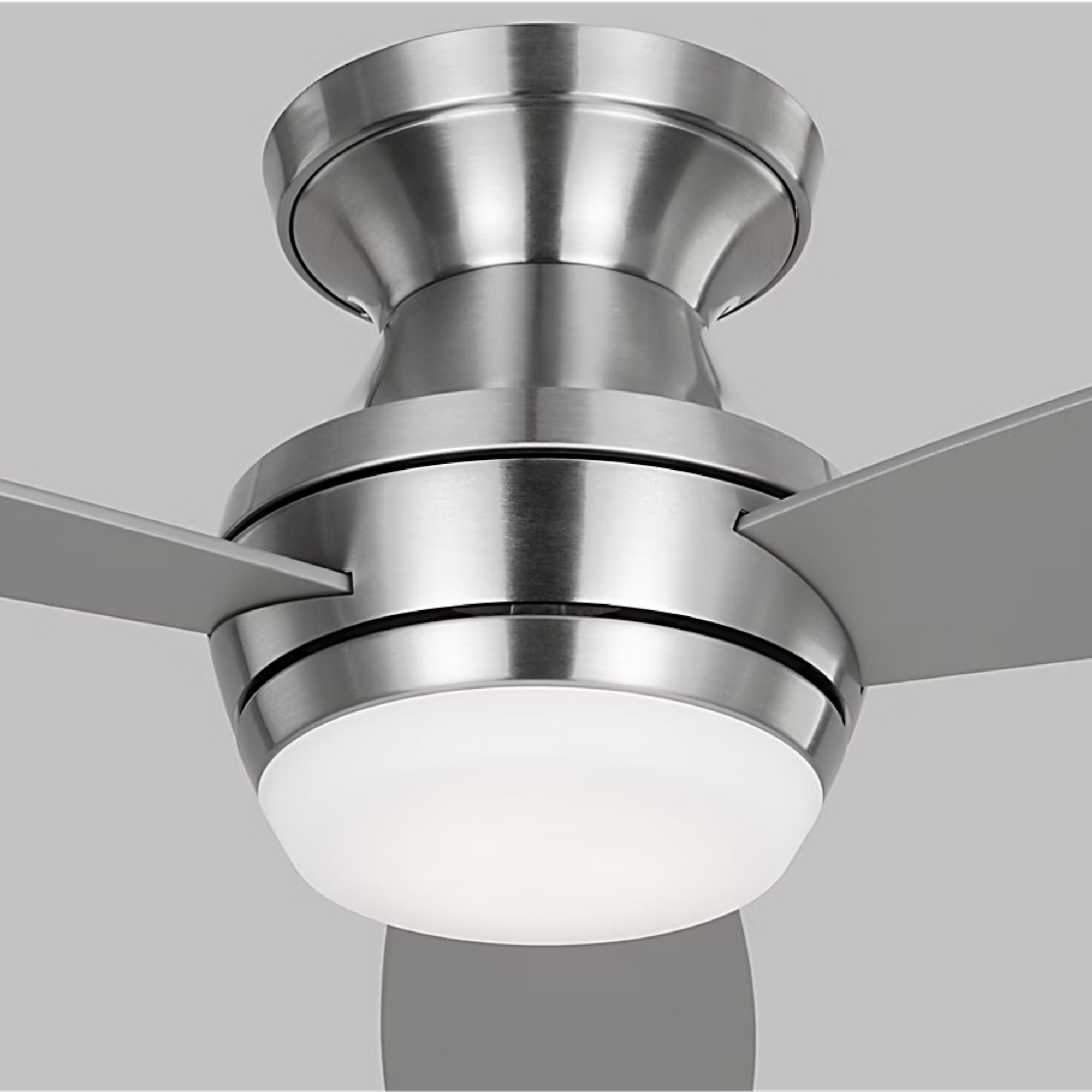 Ikon 44" Brushed Steel Hugger LED Ceiling Fan