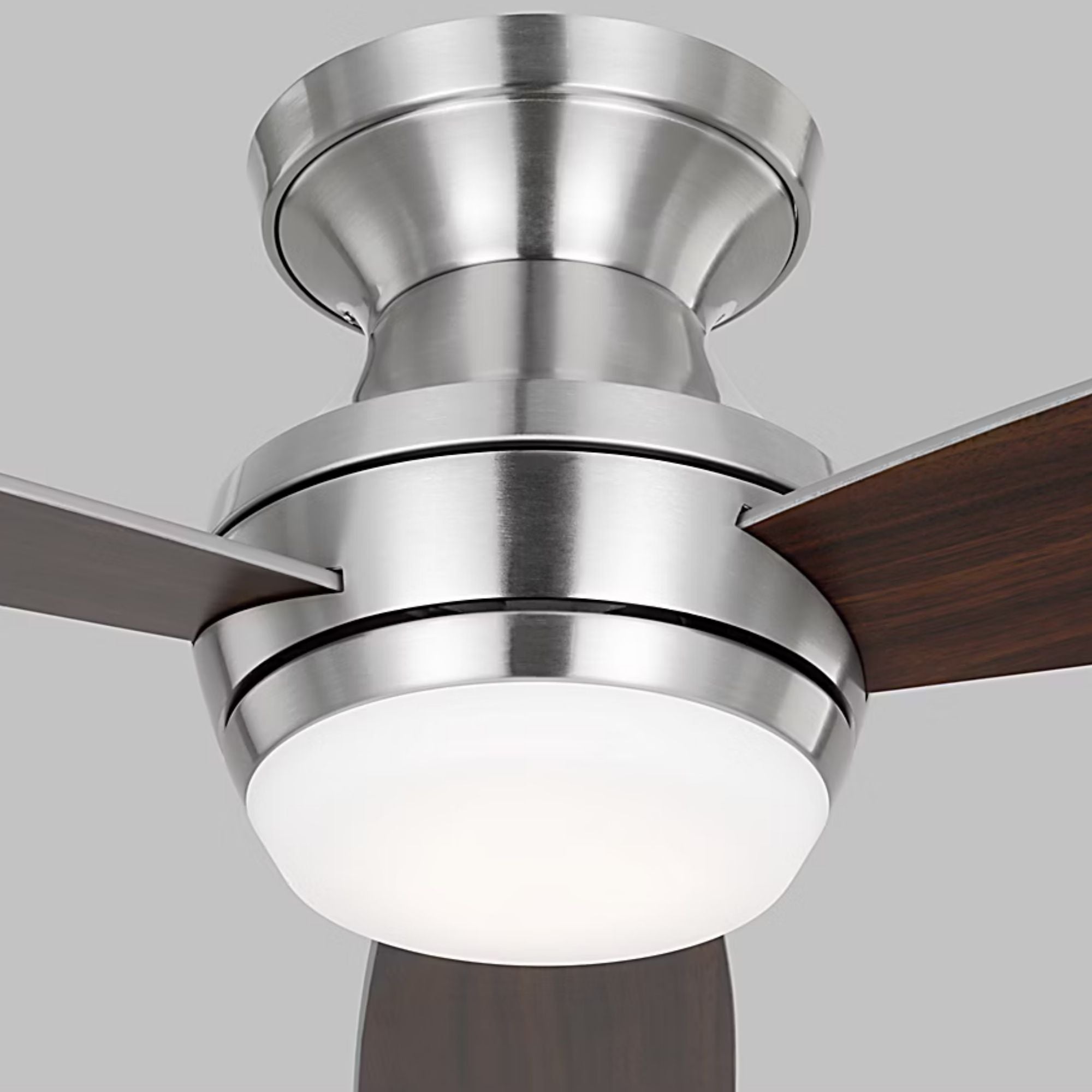 Ikon 44" Brushed Steel Hugger LED Ceiling Fan