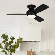 Visual Comfort Fan - Ikon 44" Midnight Black Hugger LED Ceiling Fan | Bees Lighting