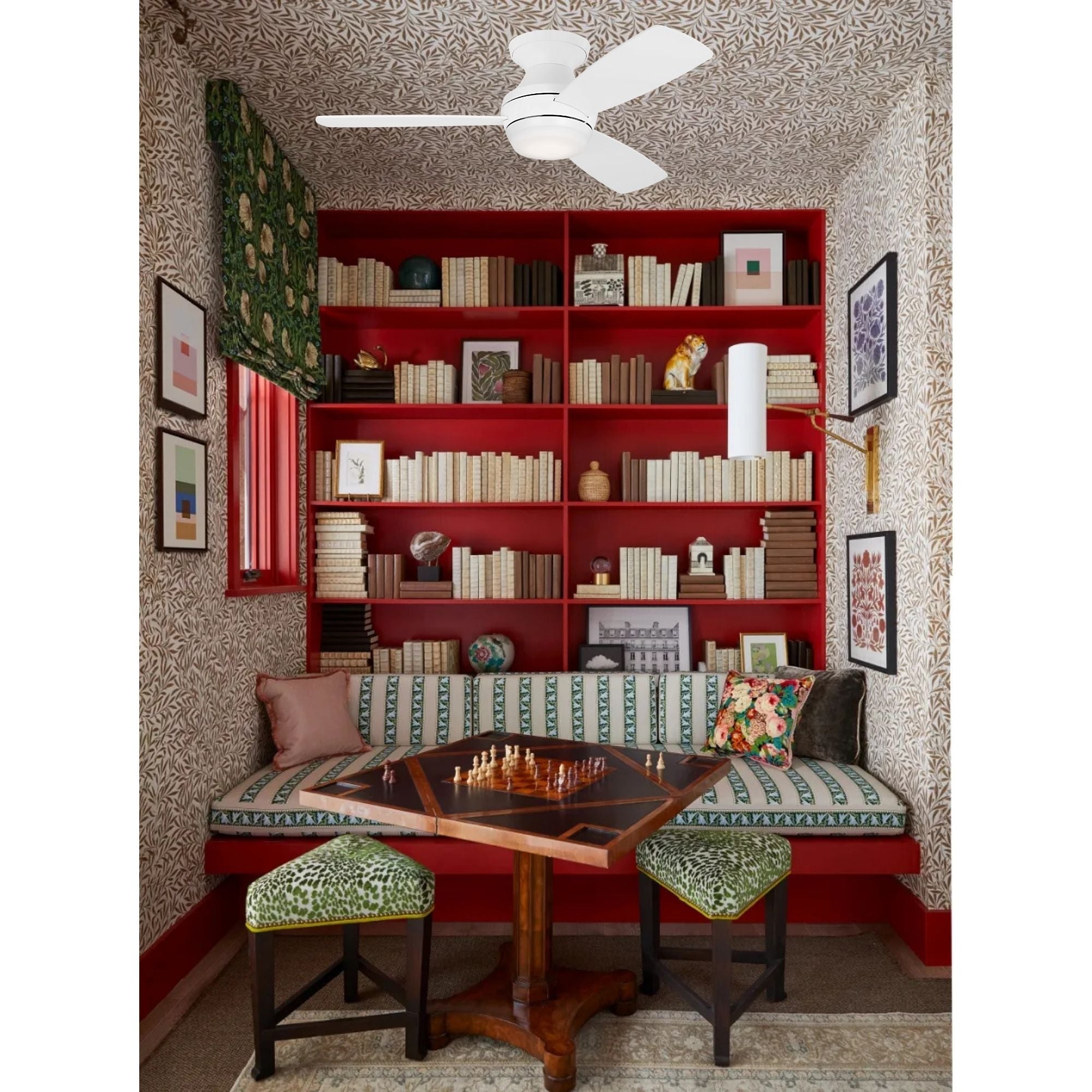 Ikon 44" Matte White Hugger LED Ceiling Fan