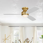 Visual Comfort Fan - Ikon 52" Burnished Brass Semi Flush LED Ceiling Fan | Bees Lighting
