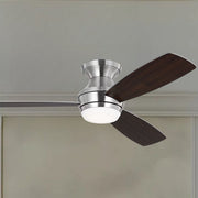 Visual Comfort Fan - Ikon 52" Brushed Steel Semi Flush LED Ceiling Fan | Bees Lighting