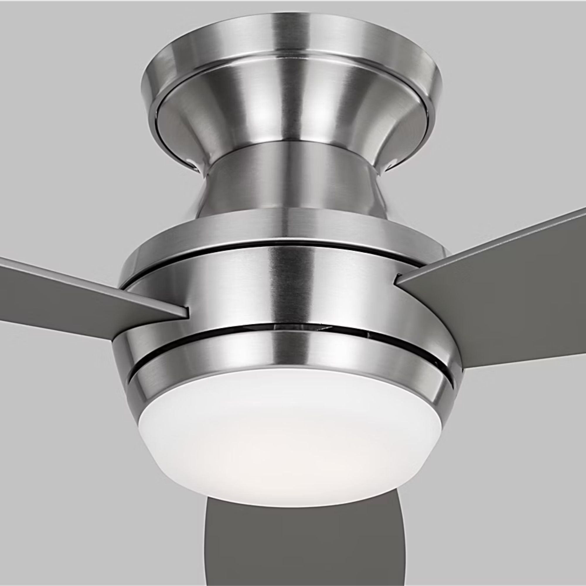 Ikon 52" Brushed Steel Semi Flush LED Ceiling Fan