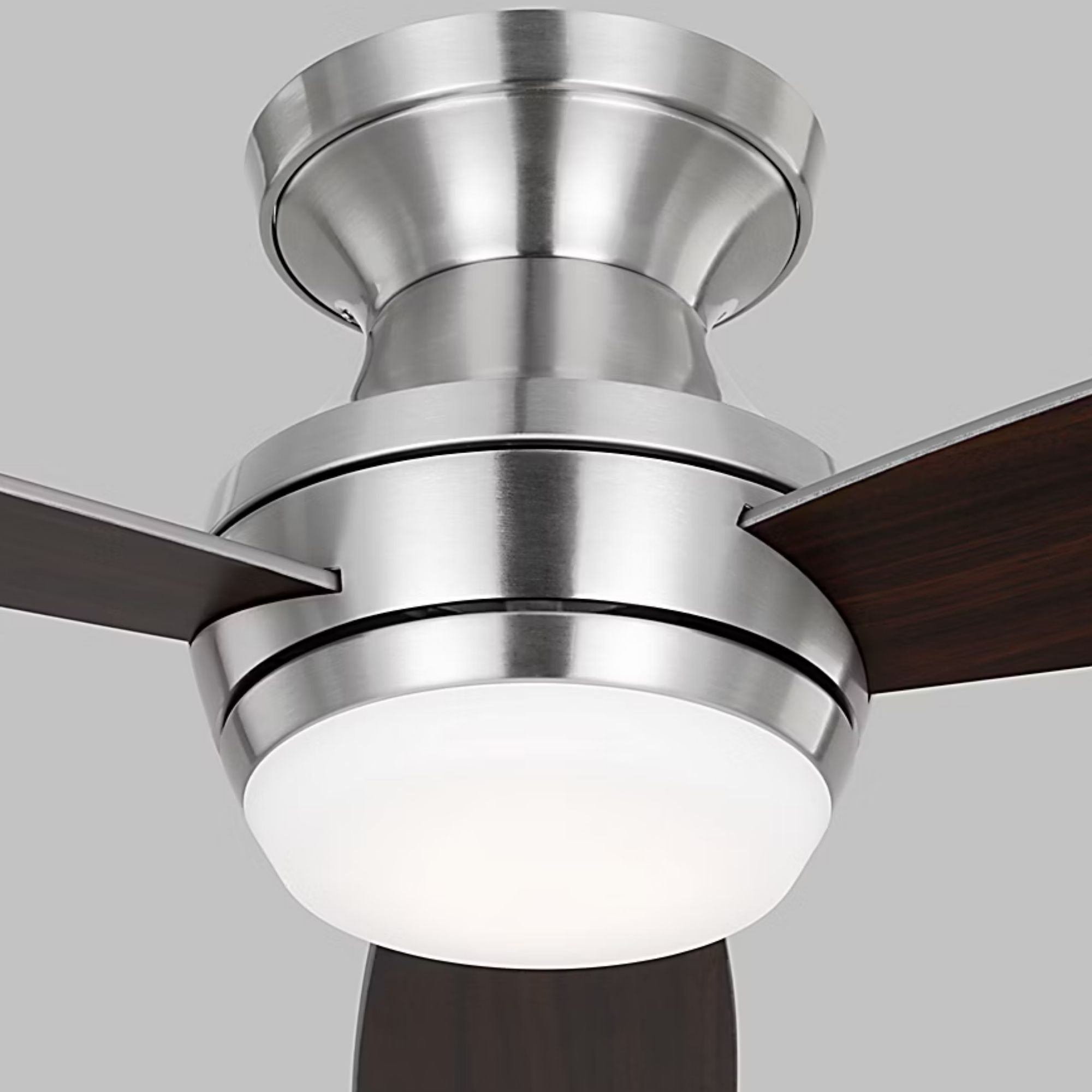 Ikon 52" Brushed Steel Semi Flush LED Ceiling Fan