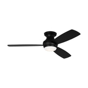 Ikon 52" Midnight Black Semi Flush LED Ceiling Fan