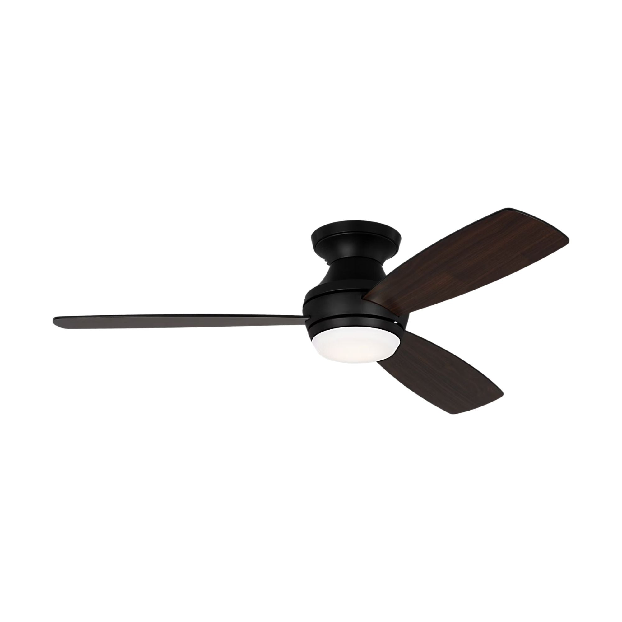 Ikon 52" Midnight Black Semi Flush LED Ceiling Fan