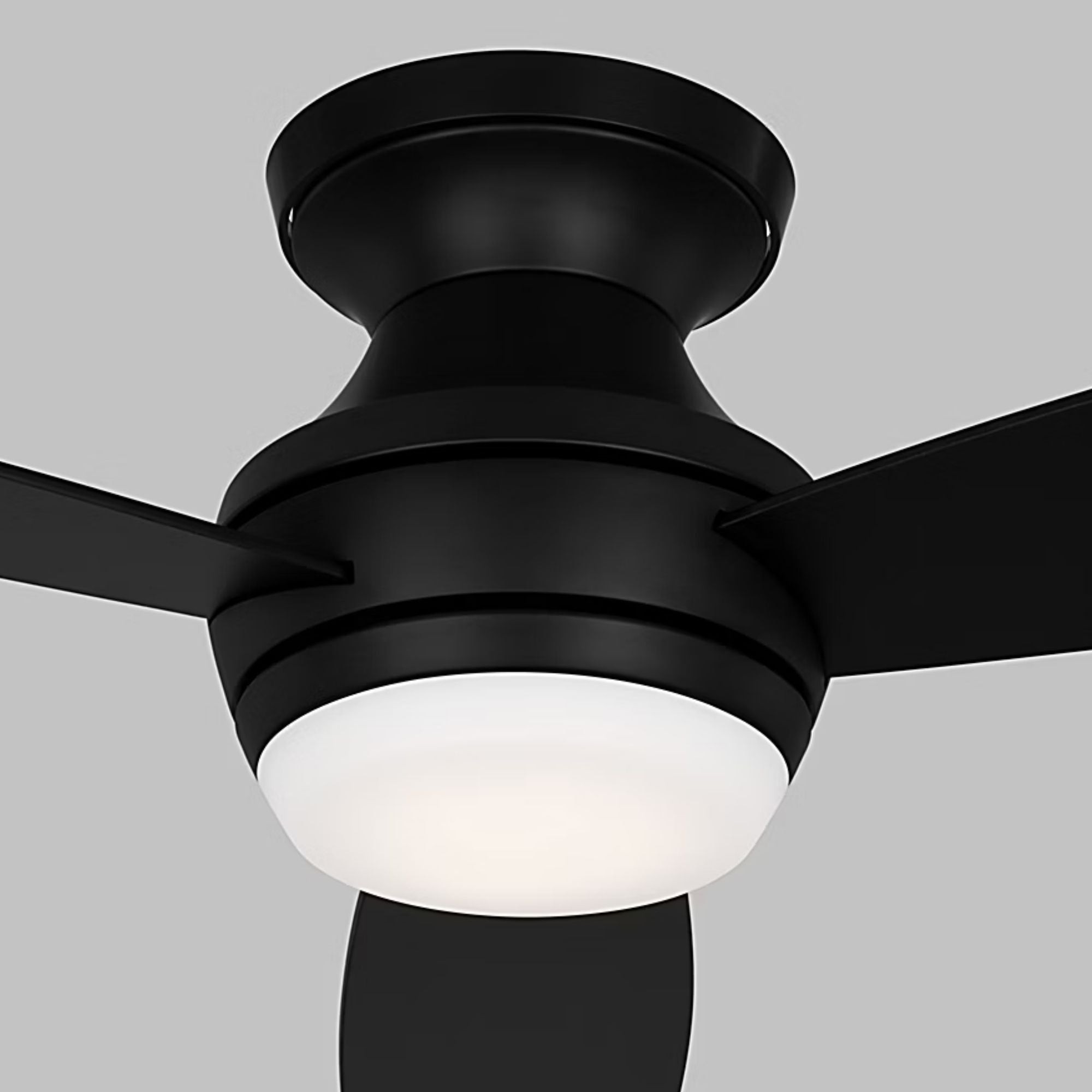 Ikon 52" Midnight Black Semi Flush LED Ceiling Fan