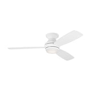 Ikon 52" Matte White Semi Flush LED Ceiling Fan