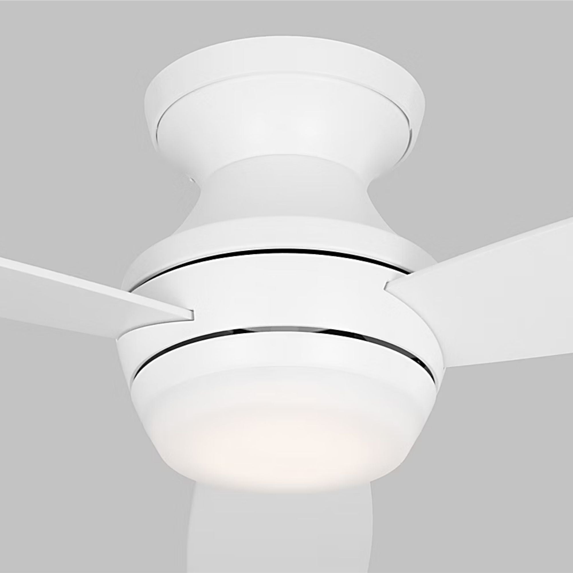 Ikon 52" Matte White Semi Flush LED Ceiling Fan