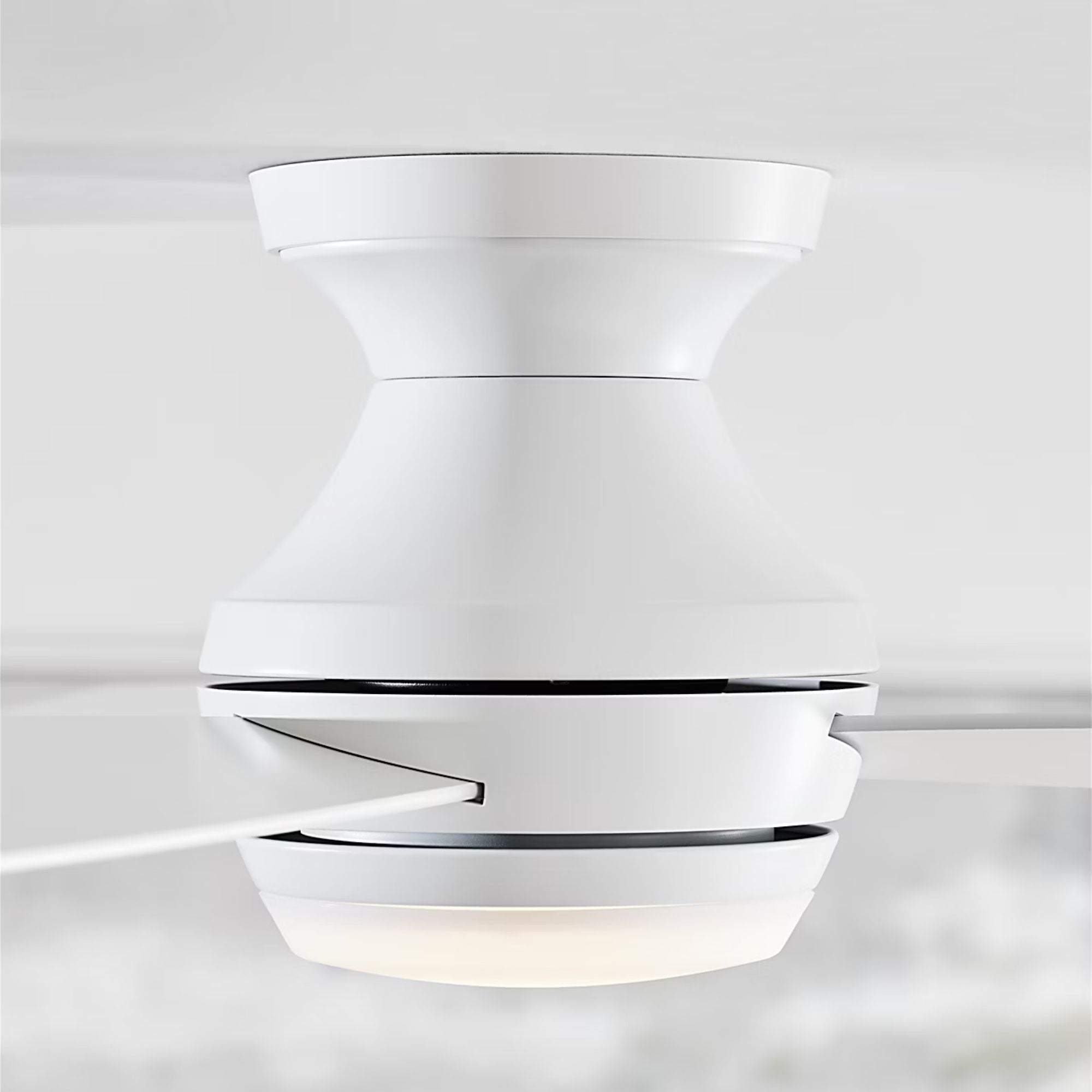 Ikon 52" Matte White Semi Flush LED Ceiling Fan